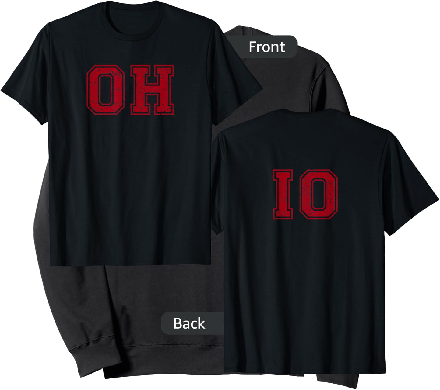 Vintage OH IO Double-sided Sweatshirt - Sweatshirt | Black