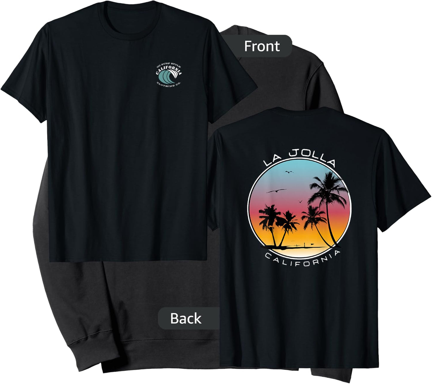 La Jolla California Sunset Circle Sweatshirt - Sweatshirt | Black