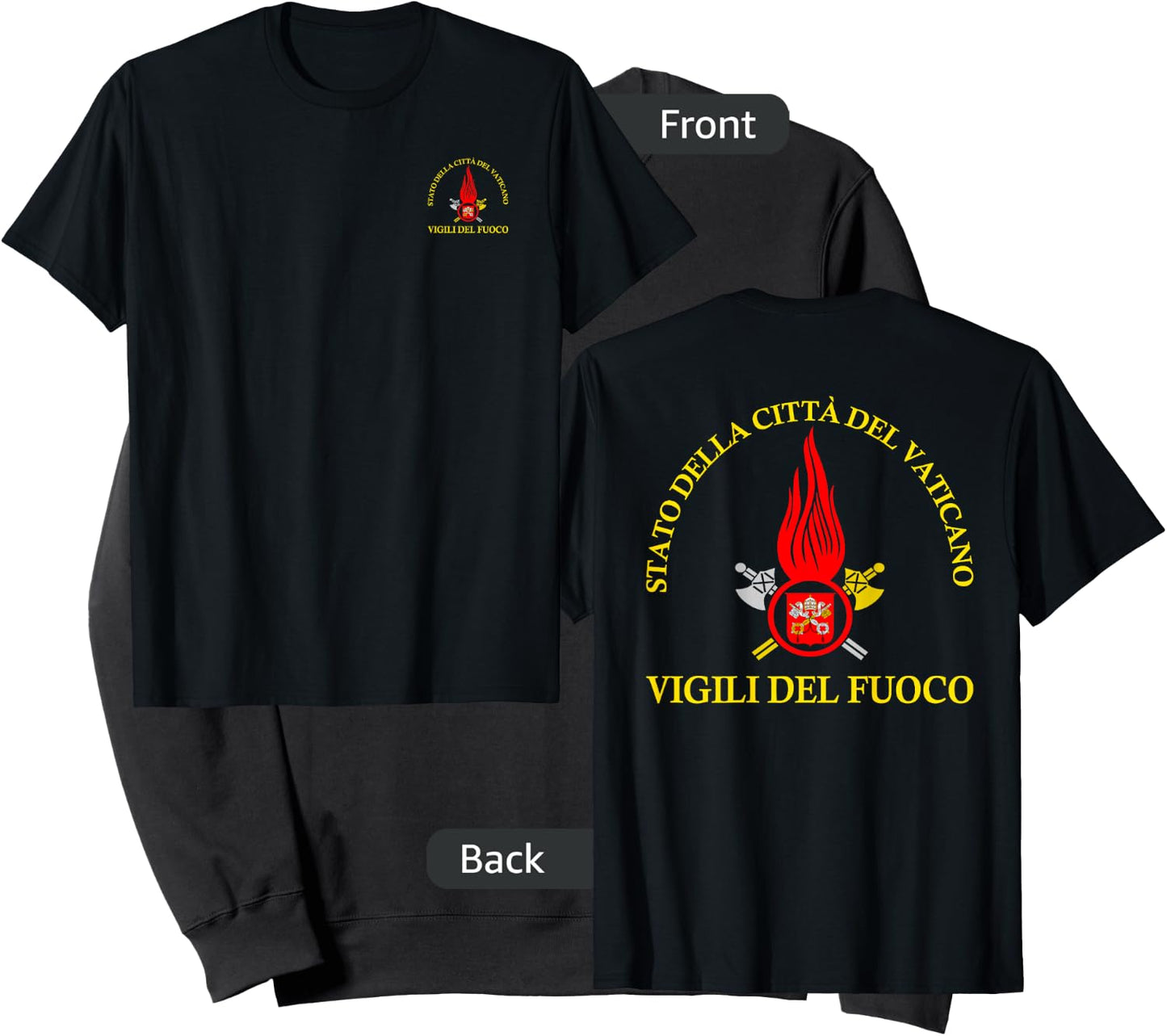 Italian Firefighter Vigili Del Fuoco Vatican Rome Sweatshirt - Sweatshirt | Black