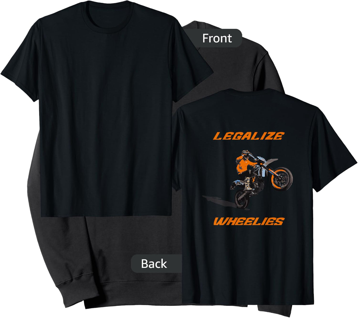 Legalize Wheelies Extreme for Motorcycle Supermoto Biker Sweatshirt - Sweatshirt | Black
