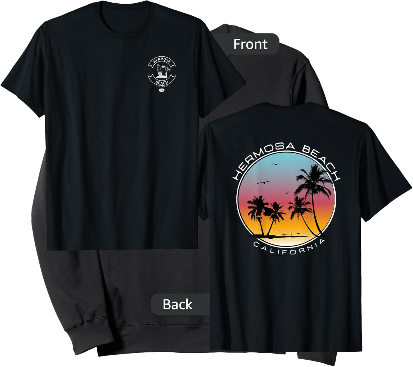 Hermosa Beach California Surf Sweatshirt - Sweatshirt | Black