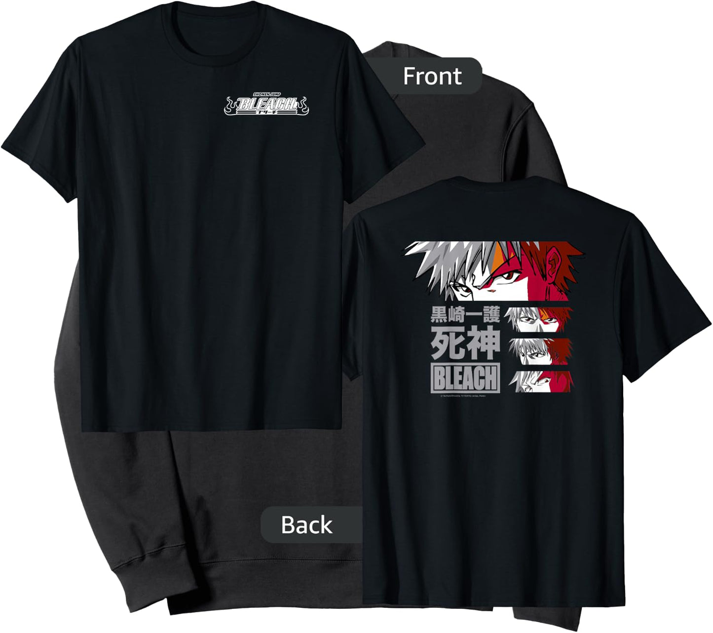 Bleach Ichigo Eyes with Kanji Front and Back Anime Sweatshirt - Sweatshirt | Black