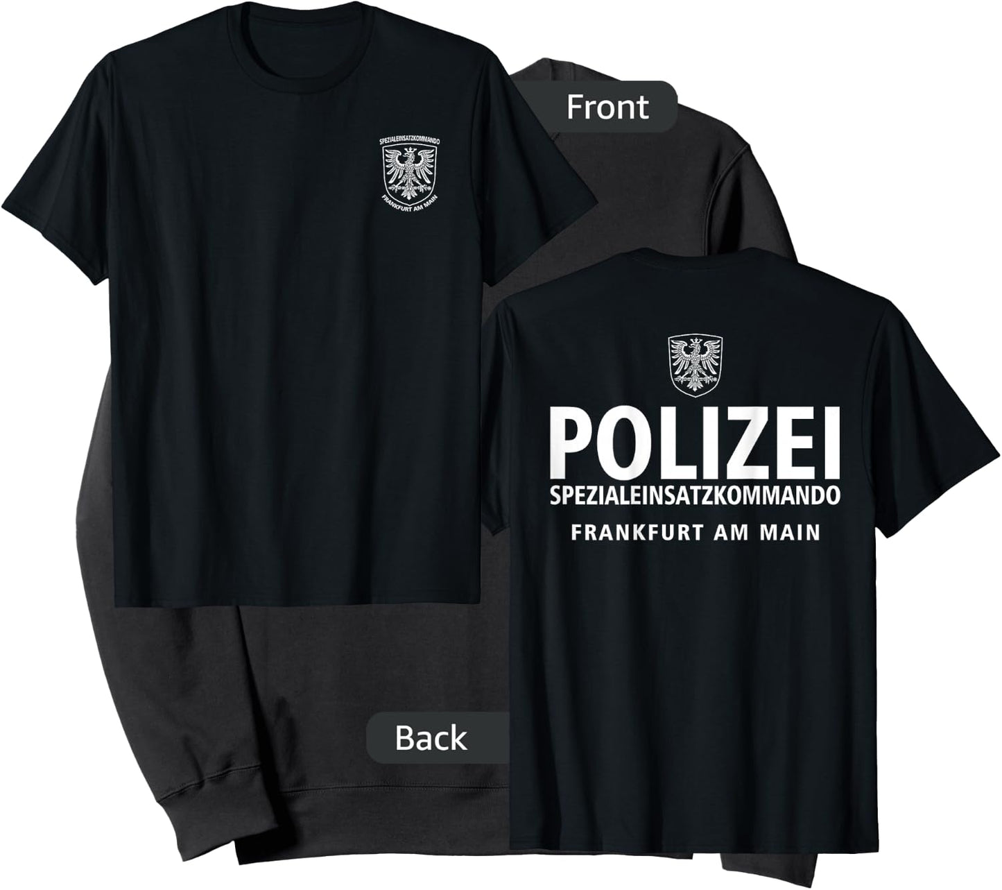 MechaProject Germany Frankfurt SWAT Police SEK Spezialeinsatzkommando - Men's Black Cotton Classic Fit Short Sleeve - Small Sweatshirt - Sweatshirt | Black