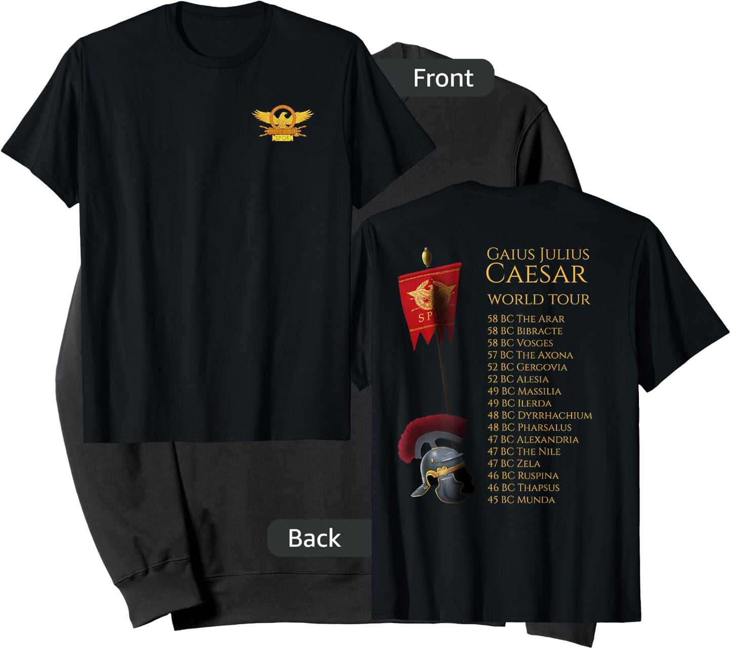 Ancient Rome - Julius Caesar World Tour - Roman Eagle SPQR Sweatshirt - Sweatshirt | Black