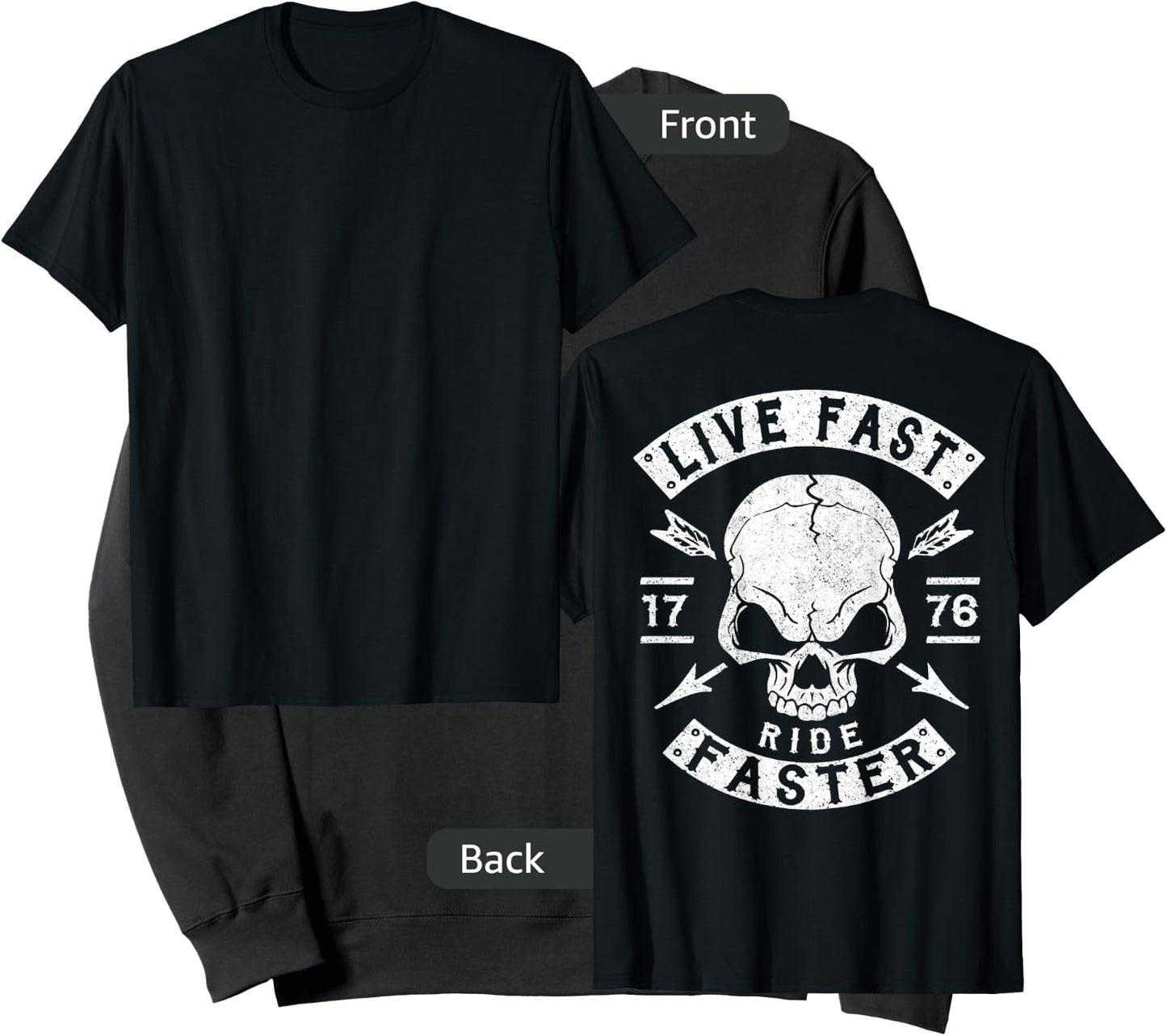 Biker Shirt, Motorcycle T Shirt, Biker Gang Shirt BACK PRINT Sweatshirt - Sweatshirt | Black