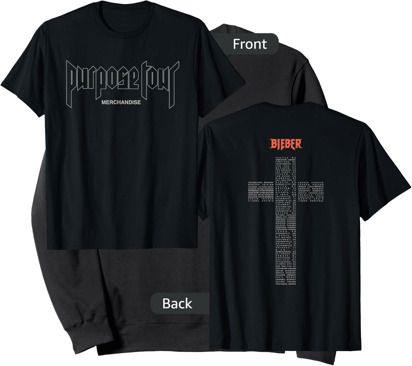 Official Justin Bieber Purpose Tour Exclusive Cross Sweatshirt - Sweatshirt | Black