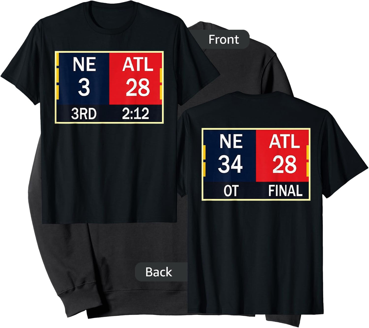 NE 3 ATL 28 Final 2 Sides 1 Game Sweatshirt - Sweatshirt | Black
