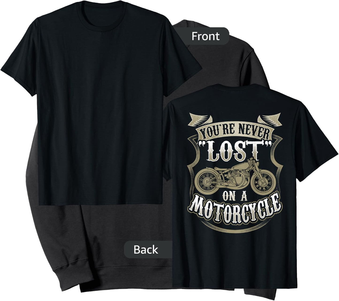 You're Never Lost On A Motorcycle Back Side Printed Sweatshirt - Sweatshirt | Black