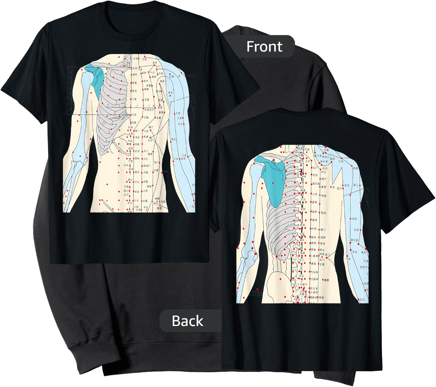 Acupuncture Chinese Medicine Healing Meridian 2 Side Sweatshirt - Sweatshirt | Black