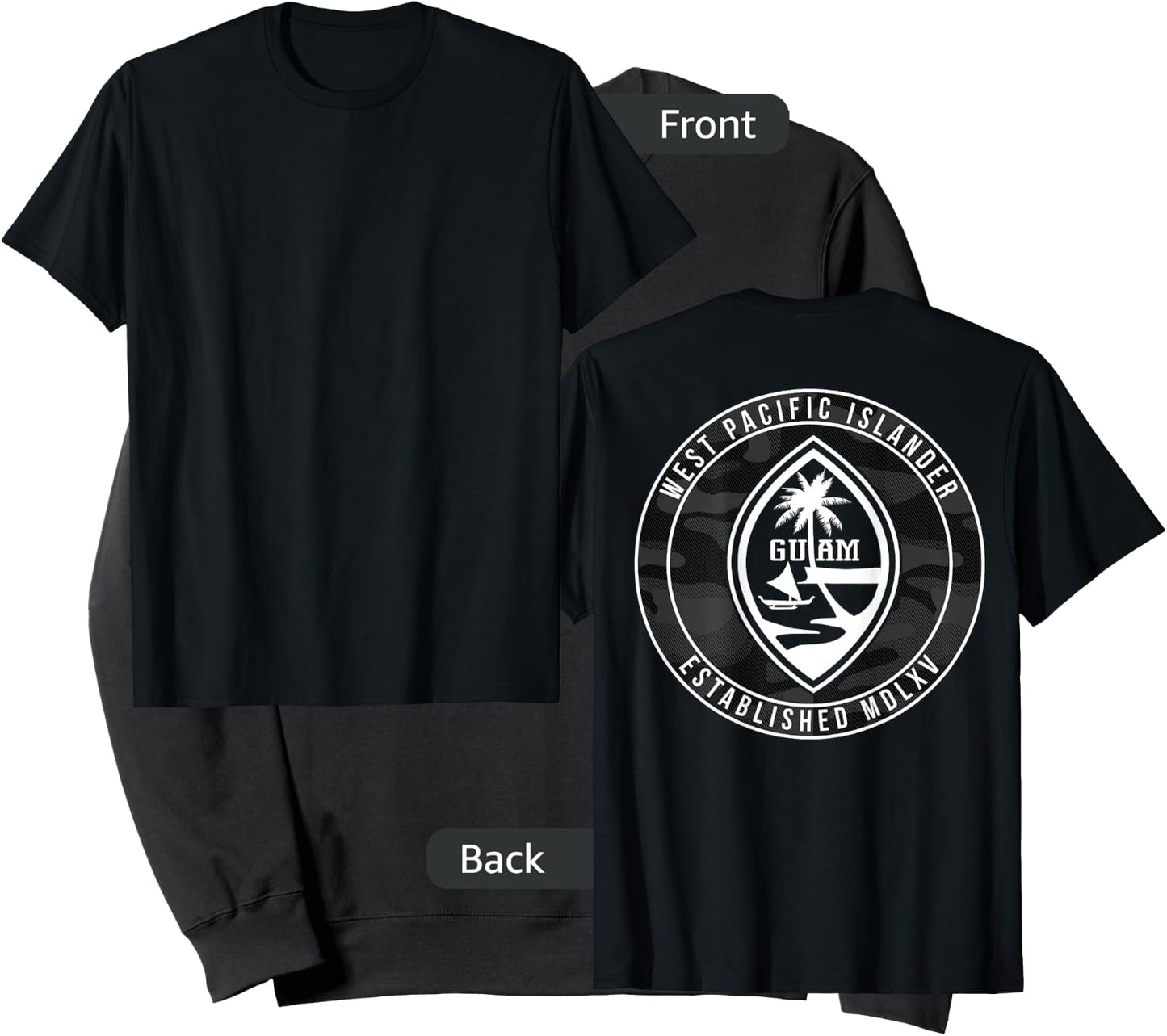 Guam Shirt - Guam Seal T Shirt Back Print Only Sweatshirt - Sweatshirt | Black