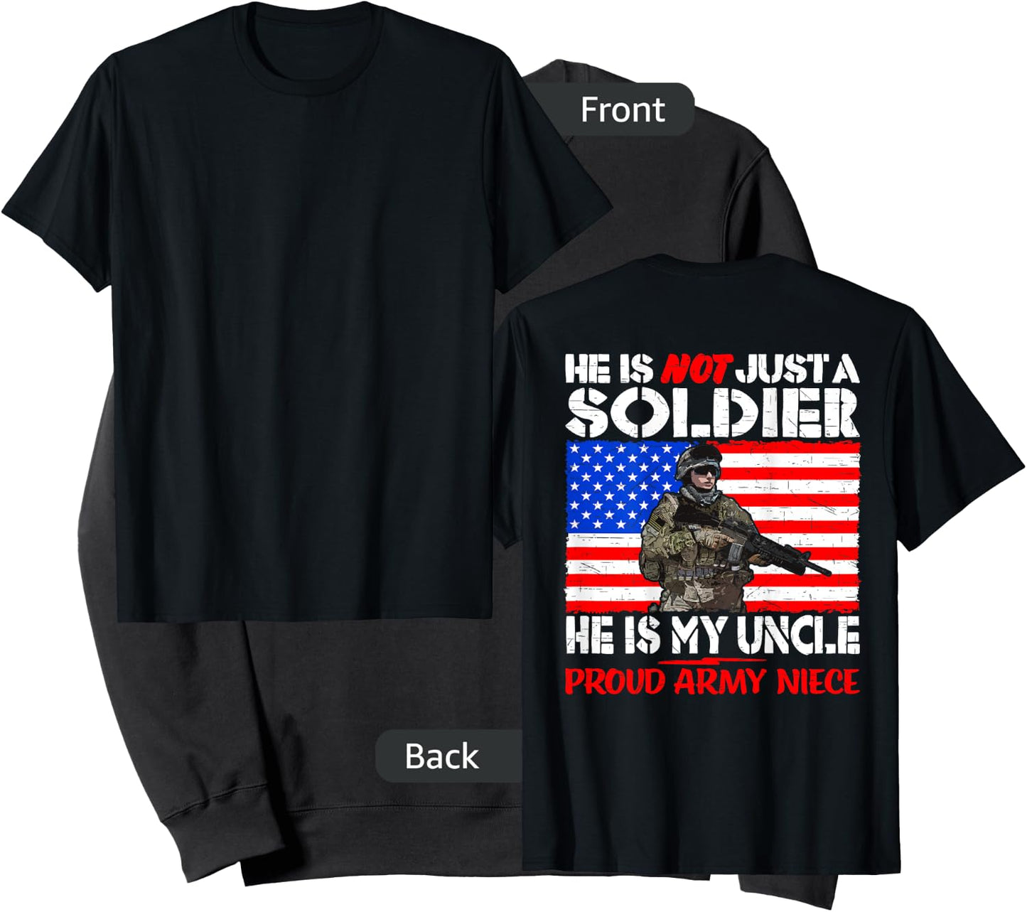 My Uncle Is My Soldier Hero Proud Army Niece Military Family Sweatshirt - Sweatshirt | Black