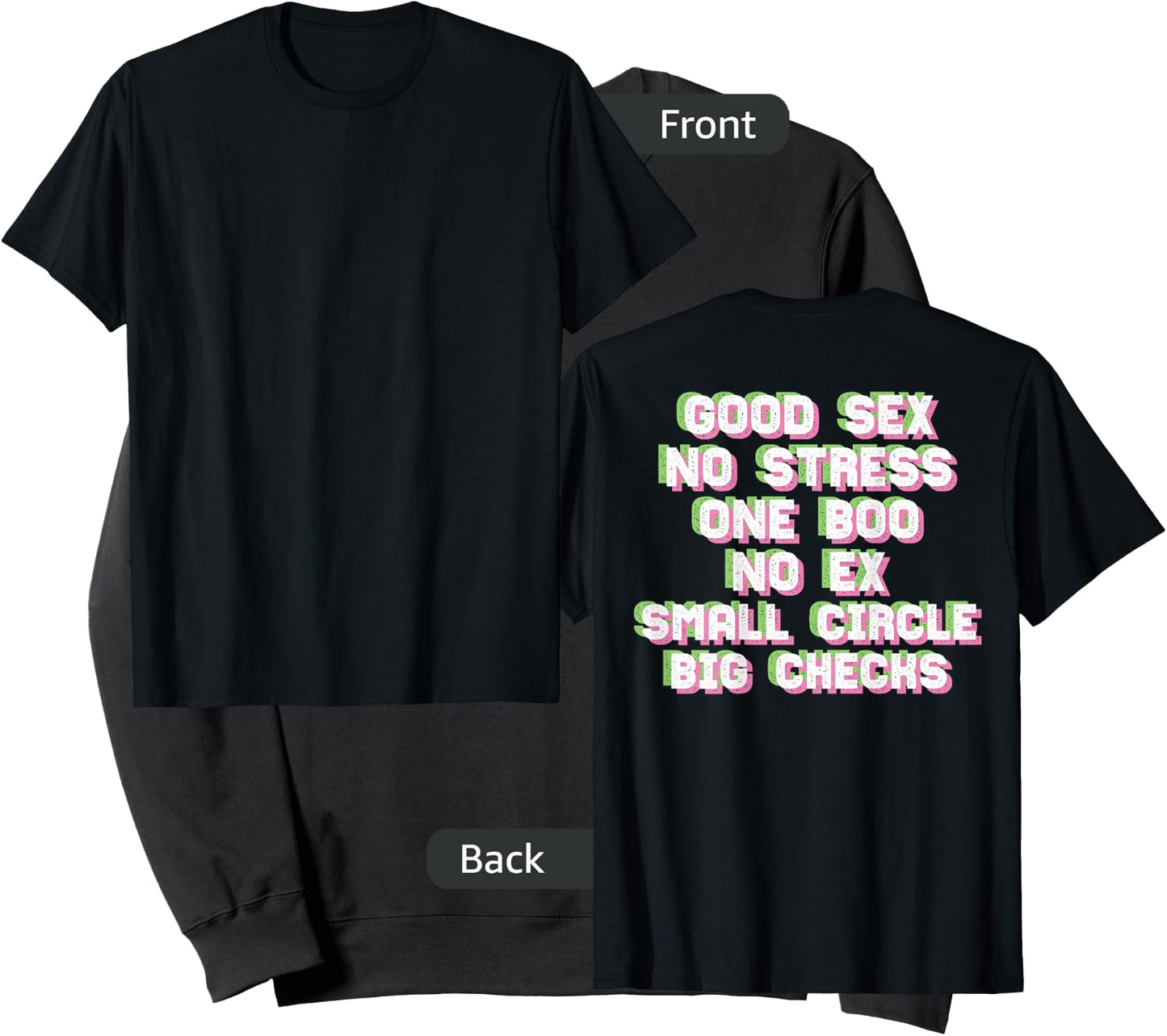 Good Sex No Stress One Boo Small Circle Big Checks I On Back Sweatshirt - Sweatshirt | Black