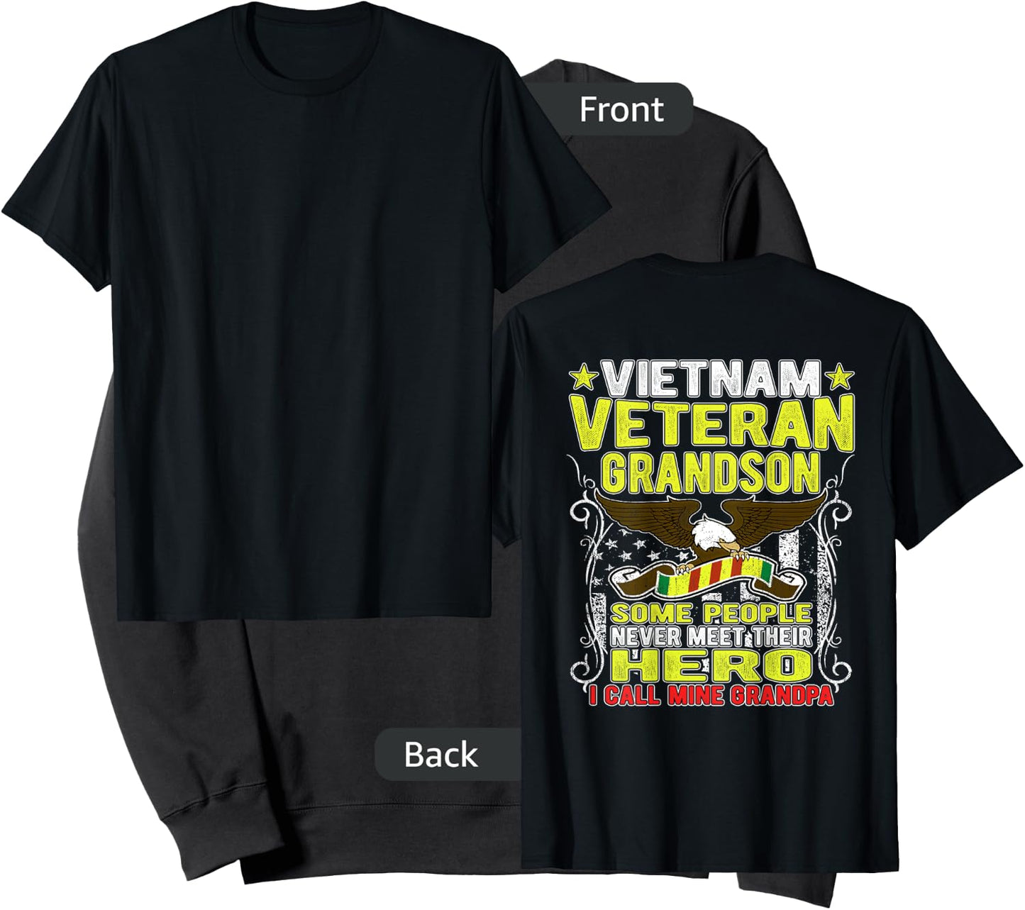 Proud Vietnam Veteran Grandson - Military Veterans Day Gift Sweatshirt - Sweatshirt | Black