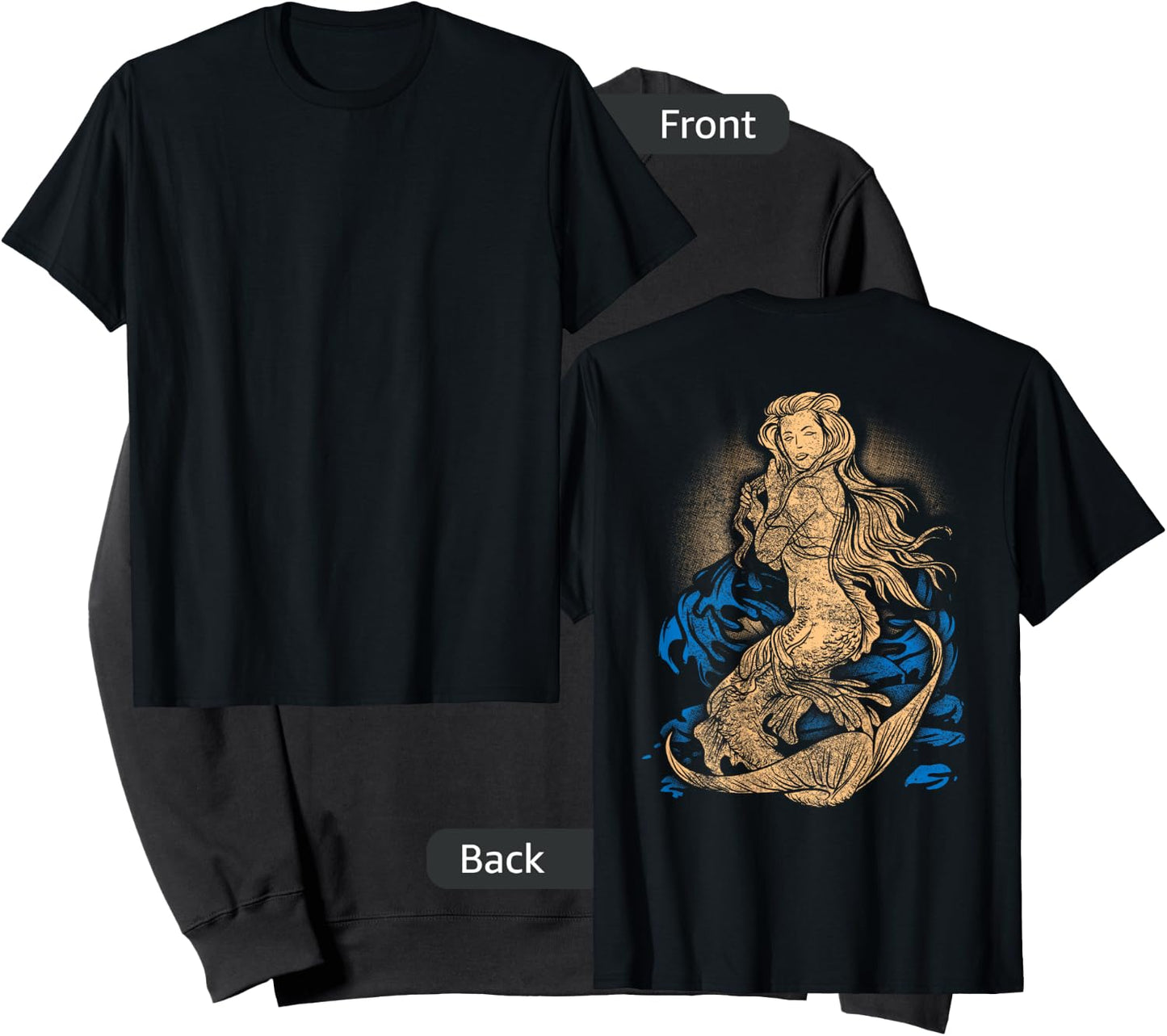 Mermaid Tattoo Shirt Vintage Pin Up Girl Soldier Sailor Sweatshirt - Sweatshirt | Black