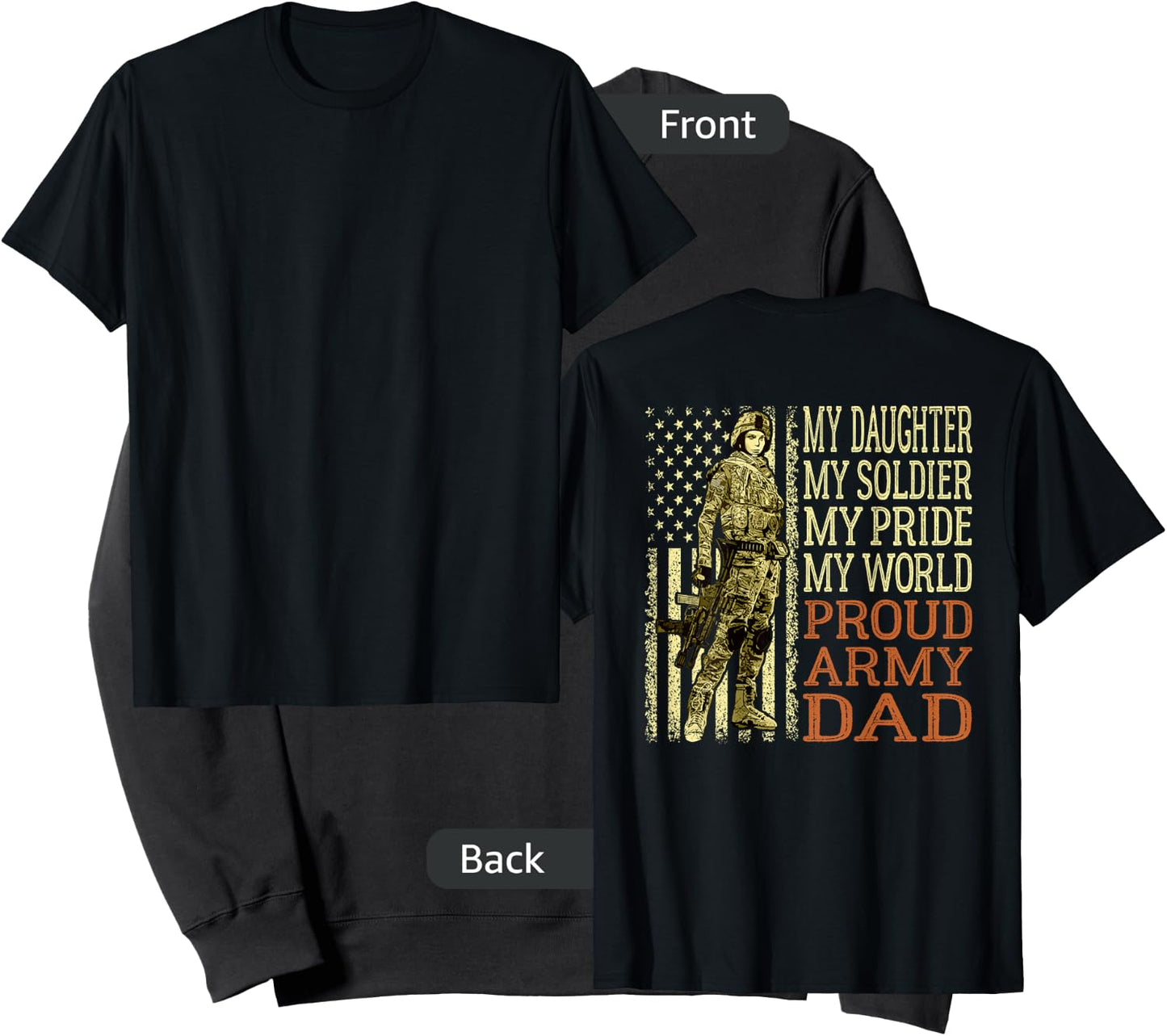 My Daughter My Soldier Hero Proud Army Dad Military Father Sweatshirt - Sweatshirt | Black