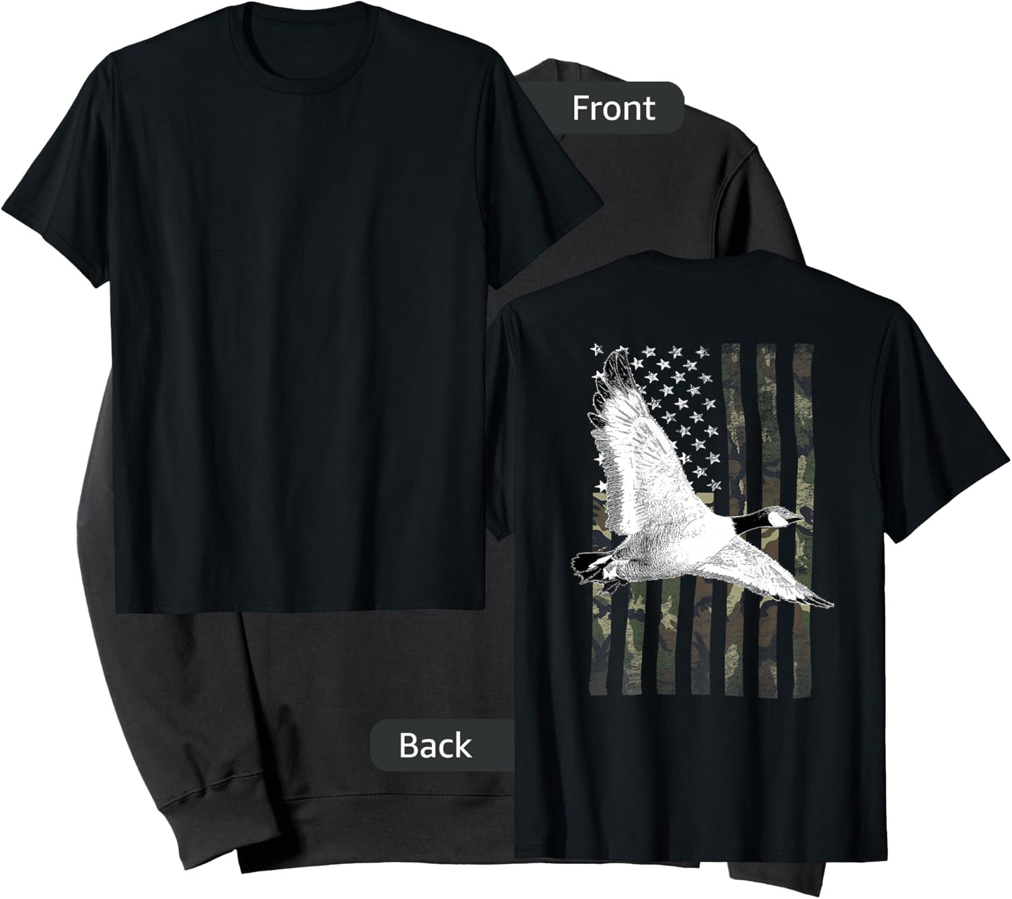 Goose Hunting Camo Flag (on Back) Sweatshirt - Sweatshirt | Black