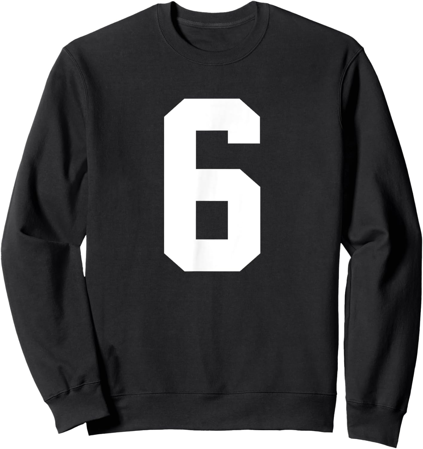 #6 Team Sports Jersey Number Front & Back Player / Fan Sweatshirt - Sweatshirt | Black