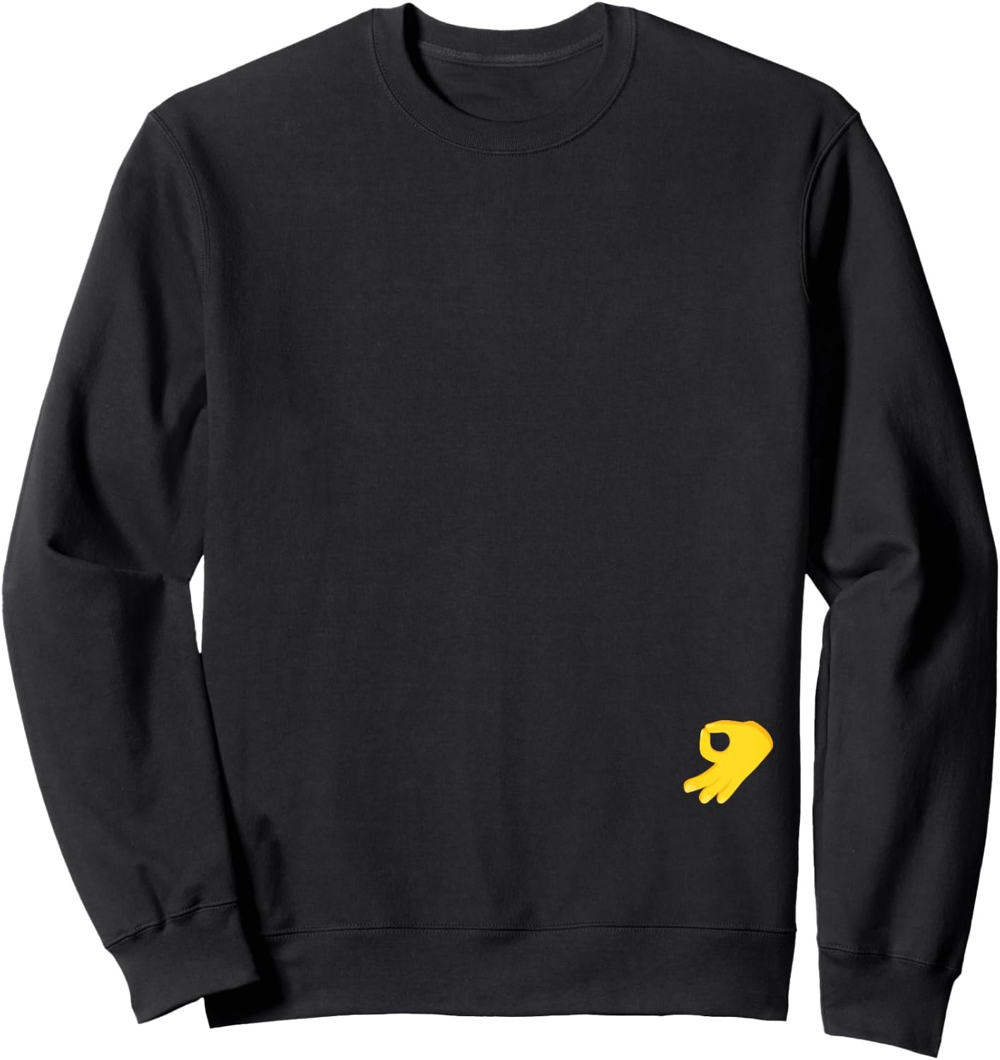 Got Ya - Upside Down OK Sign on Back Sweatshirt - Sweatshirt | Black