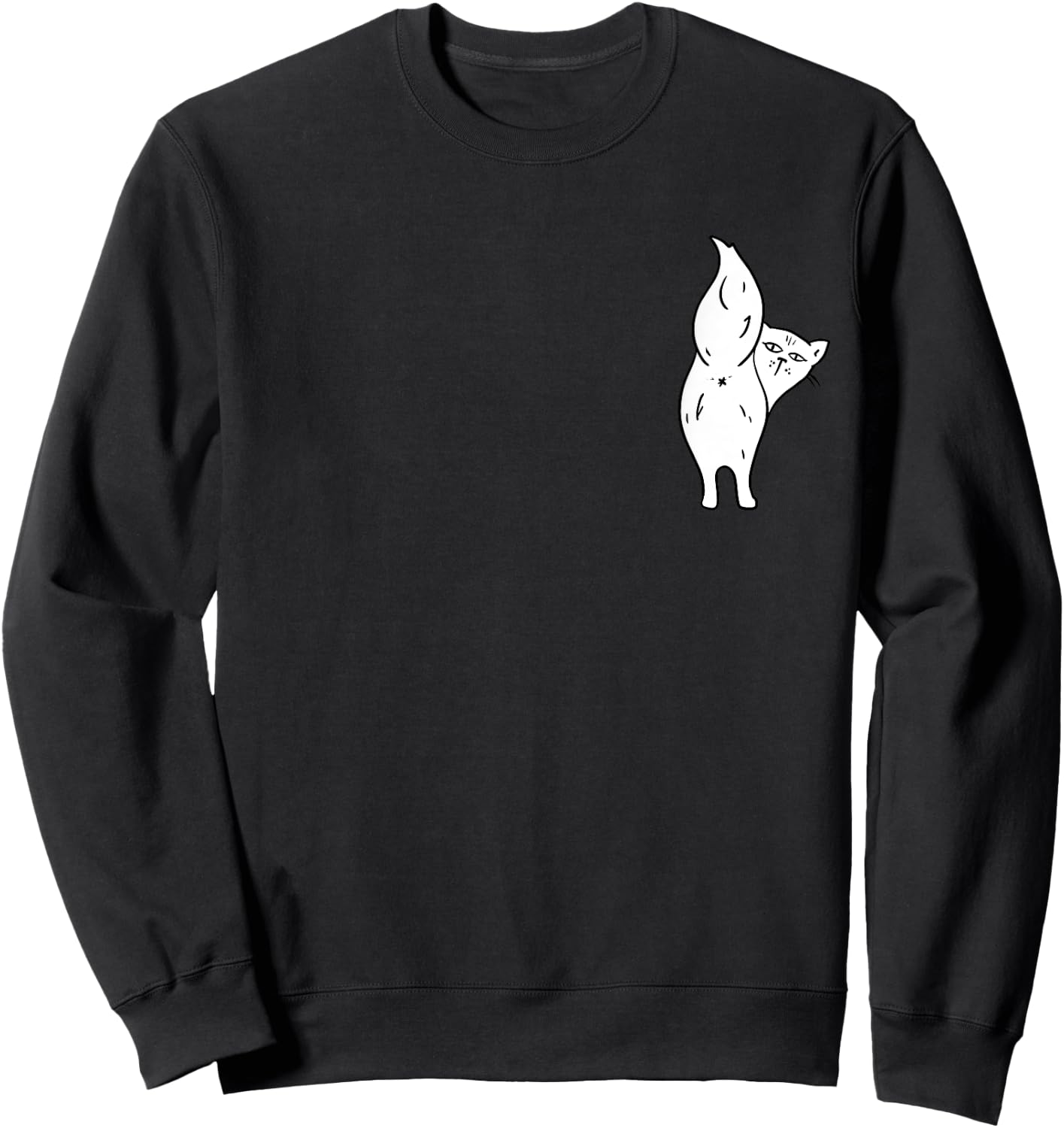 Cat Butthole Shirt Pocket Offensive Animal Butt Cat Lady Sweatshirt - Sweatshirt | Black