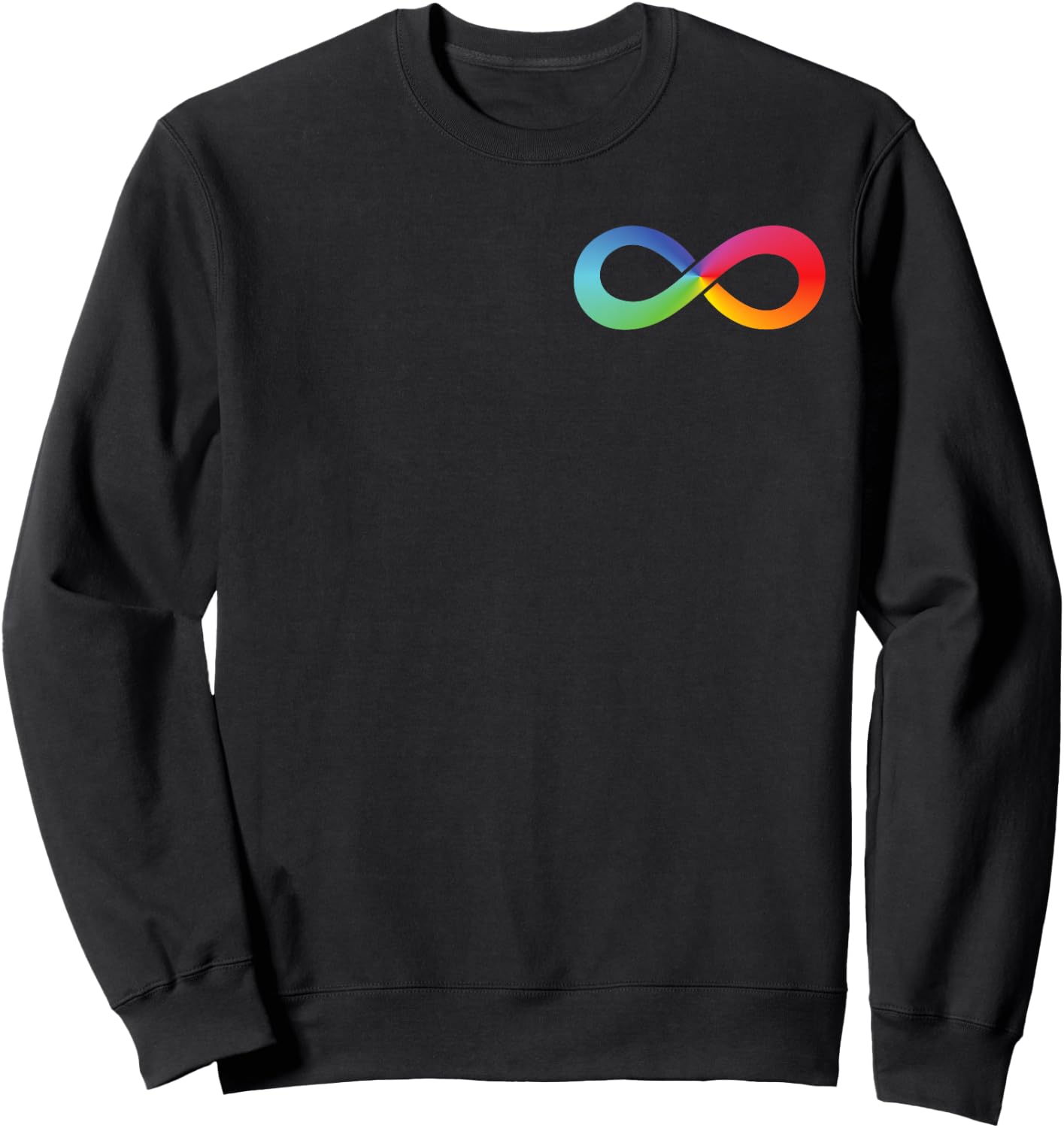 Rainbow Infinity Symbol Autism Awareness Neurodiversity Sweatshirt - Sweatshirt | Black