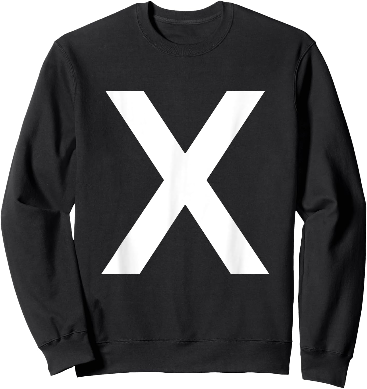 Letter X Alphabet Initial Monogram Sweatshirt - Sweatshirt | Black