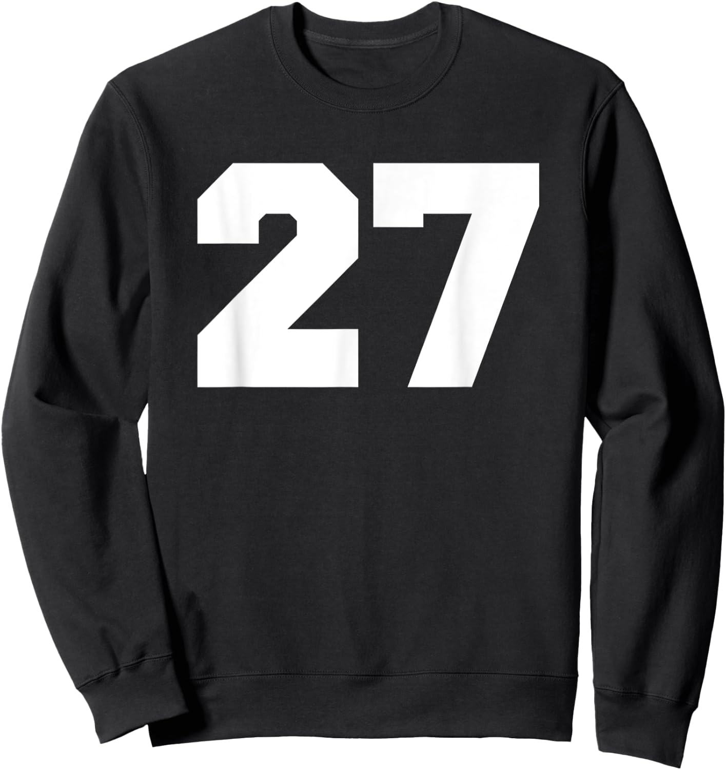 Number 27 Sports Jersey Player #27 Fan FRONT Print Varsity Sweatshirt - Sweatshirt | Black