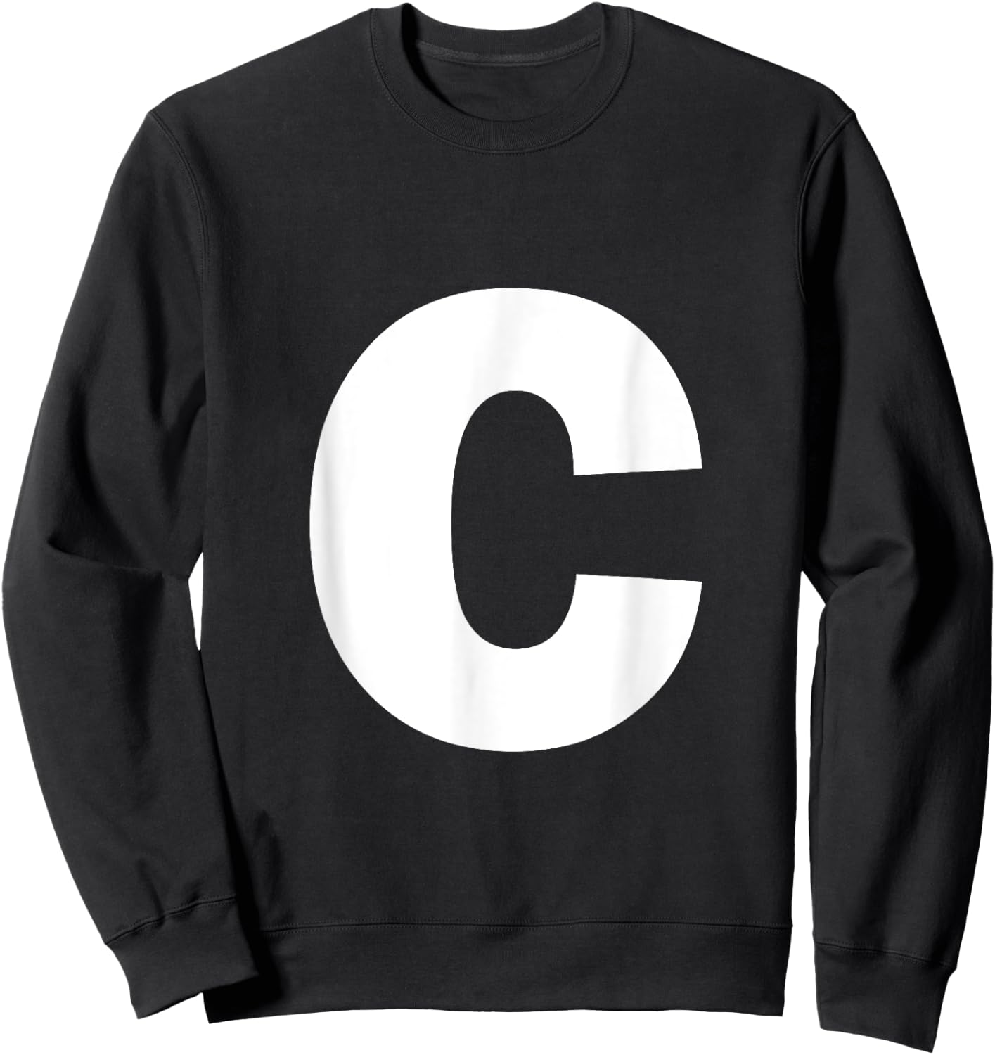 Letter C Capital Alphabet Monogram Initial Sweatshirt - Sweatshirt | Black