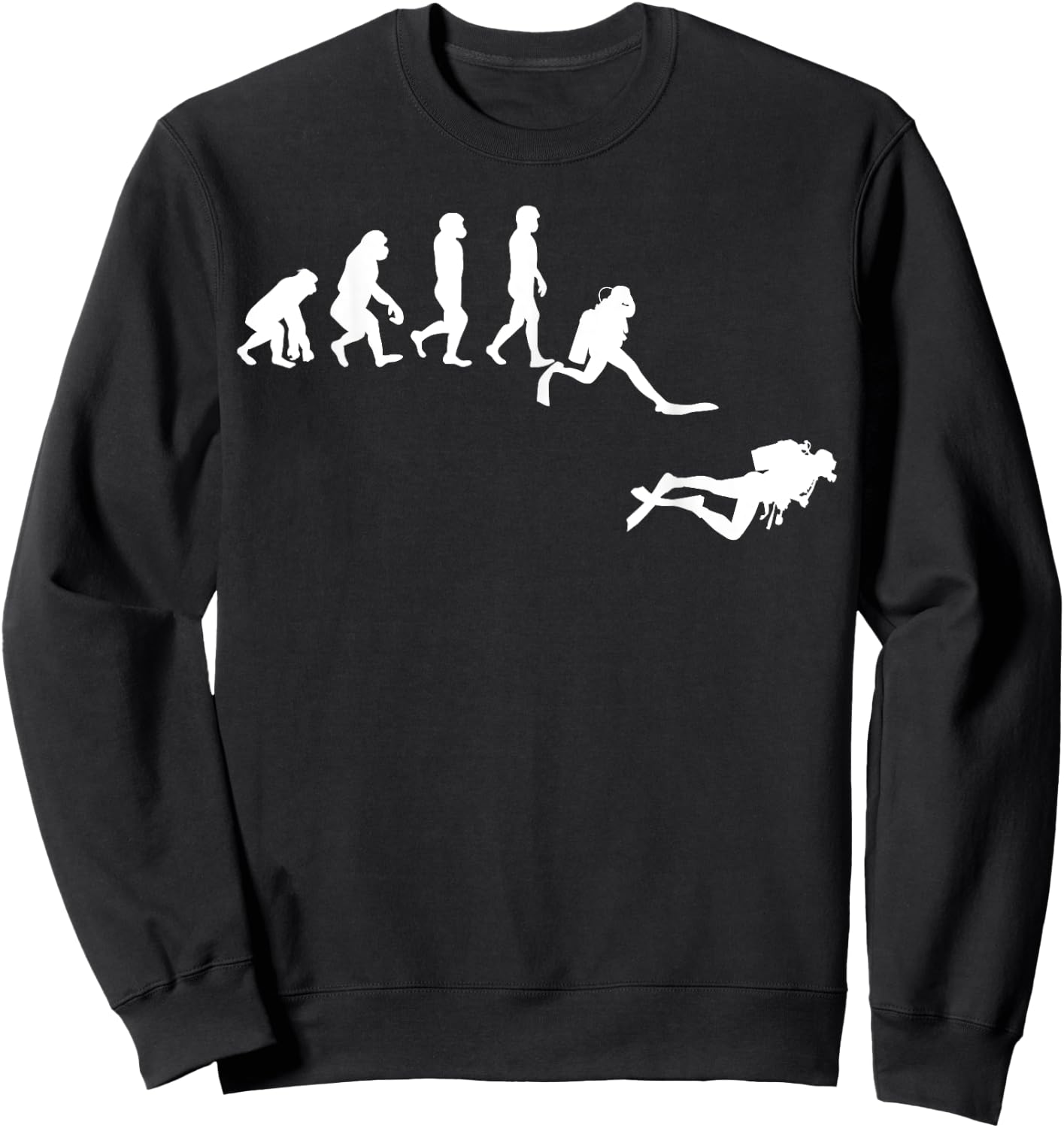 Scuba Dive T- Shirt Evolution Diving Diver Ocean Lover Gift Sweatshirt - Sweatshirt | Black