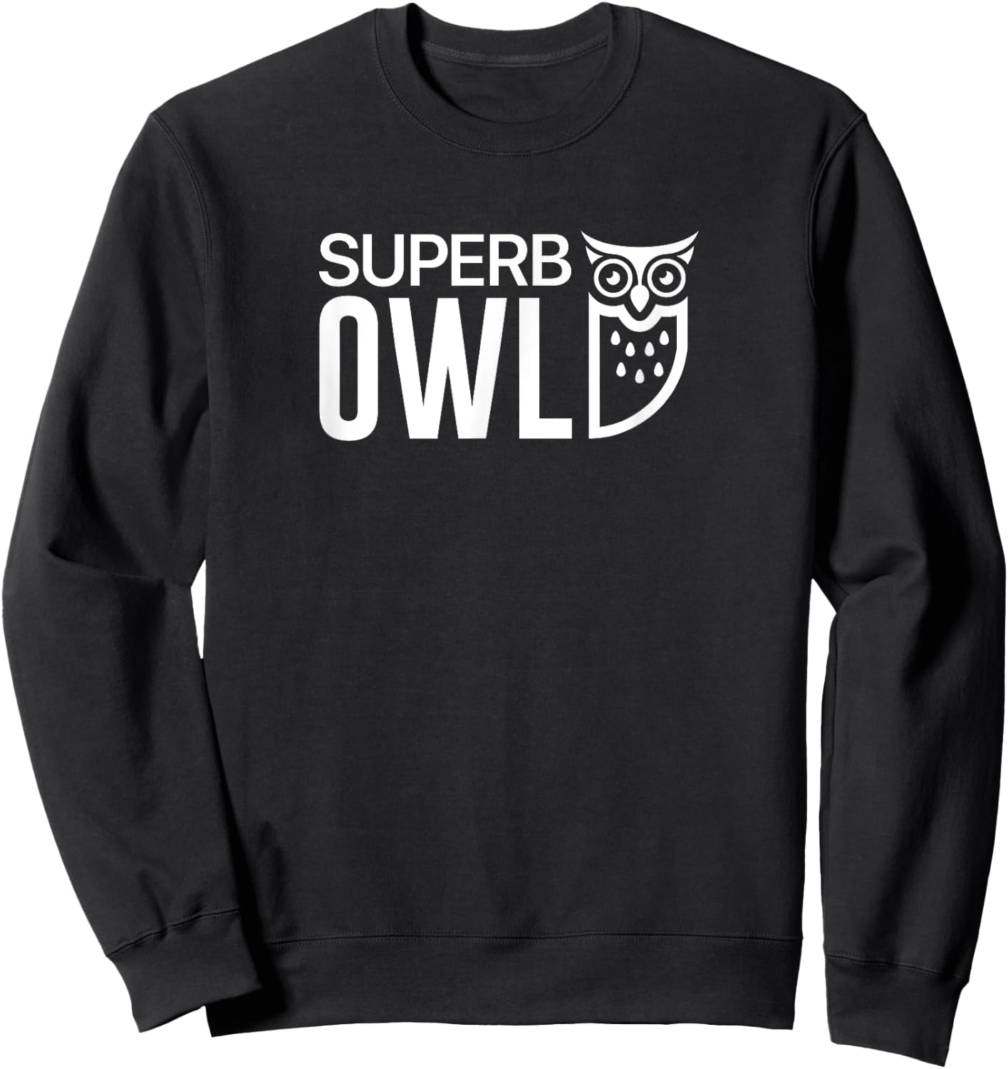 The Superb Owl Logotype Shirt - Owl Bird Shirt Sweatshirt - Sweatshirt | Black