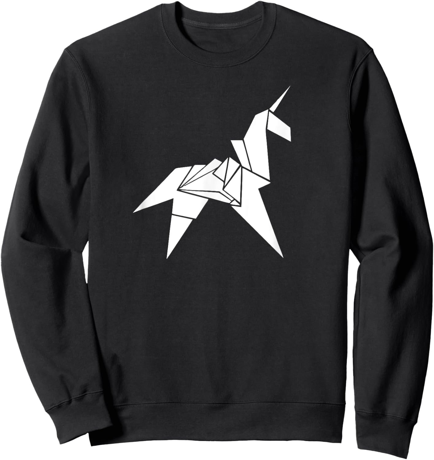 Origami Unicorn - Awesome Origami Art Sweatshirt - Sweatshirt | Black
