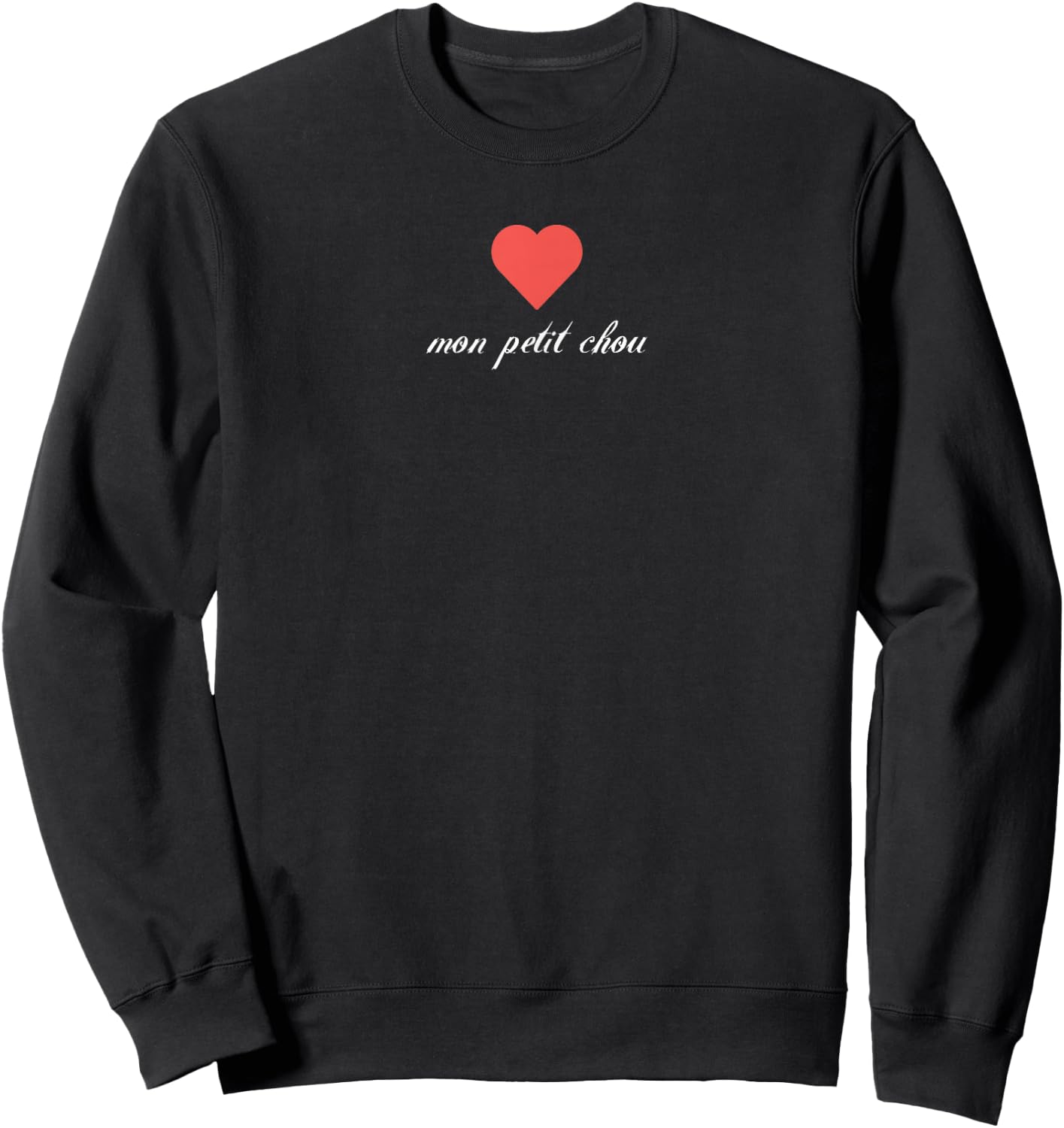 Mon Petit Chou Valentines French Sweetheart Sweatshirt - Sweatshirt | Black