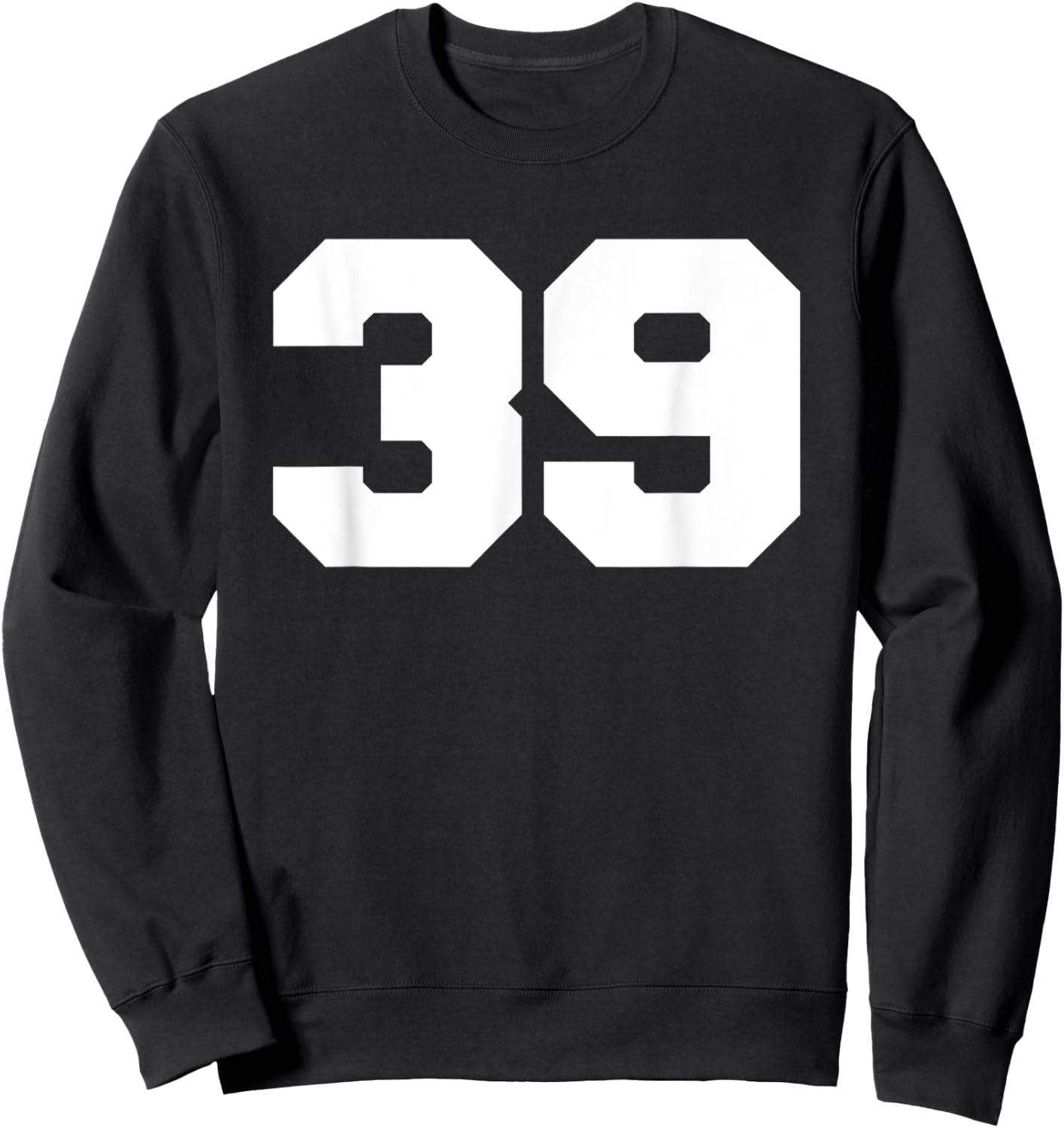 Number 39 Sports Jersey Player #39 Fan FRONT Print Varsity Sweatshirt - Sweatshirt | Black