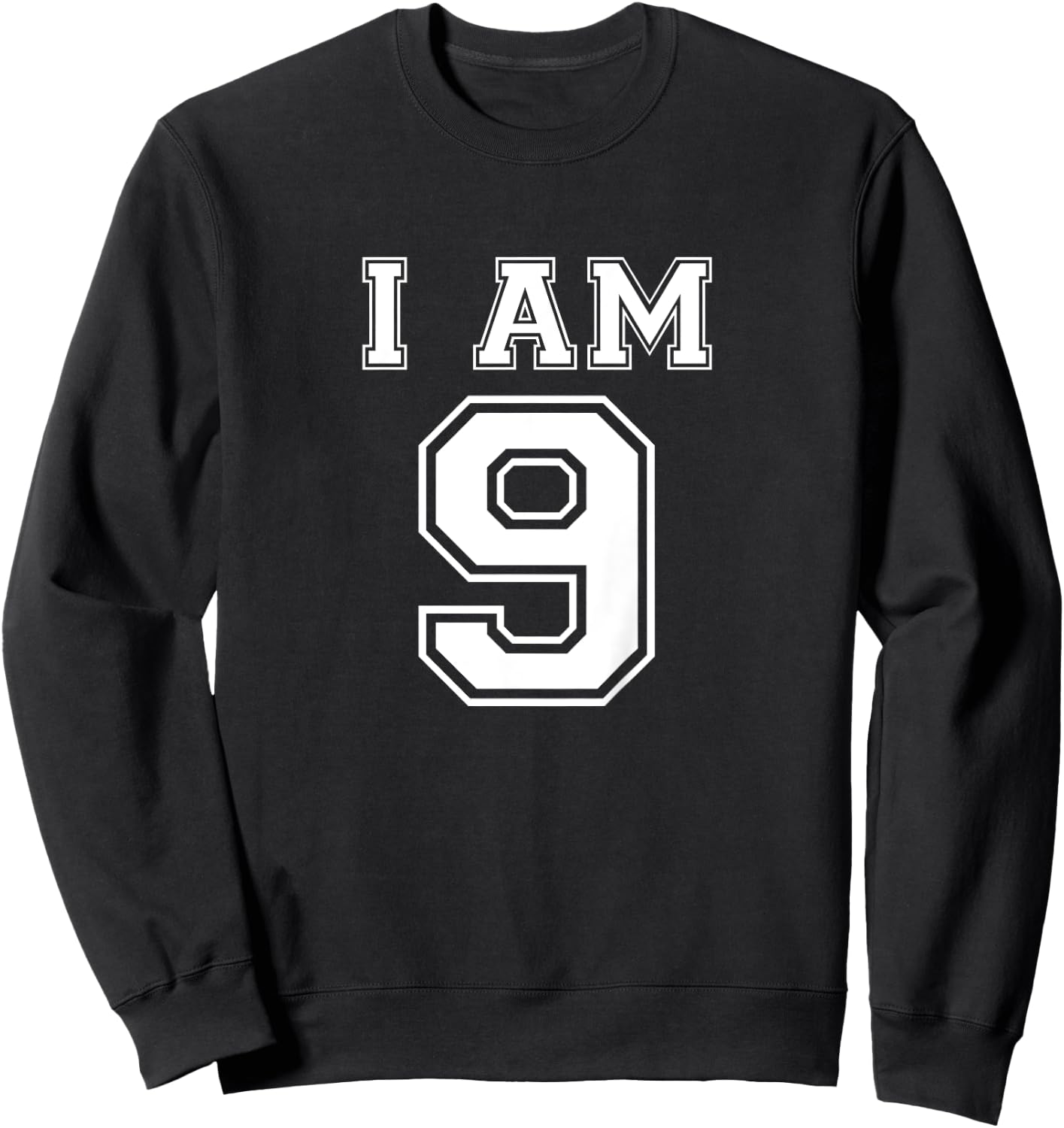 Nine Year Old Birthday Present I Am 9 Football Jersey Style Sweatshirt - Sweatshirt | Black