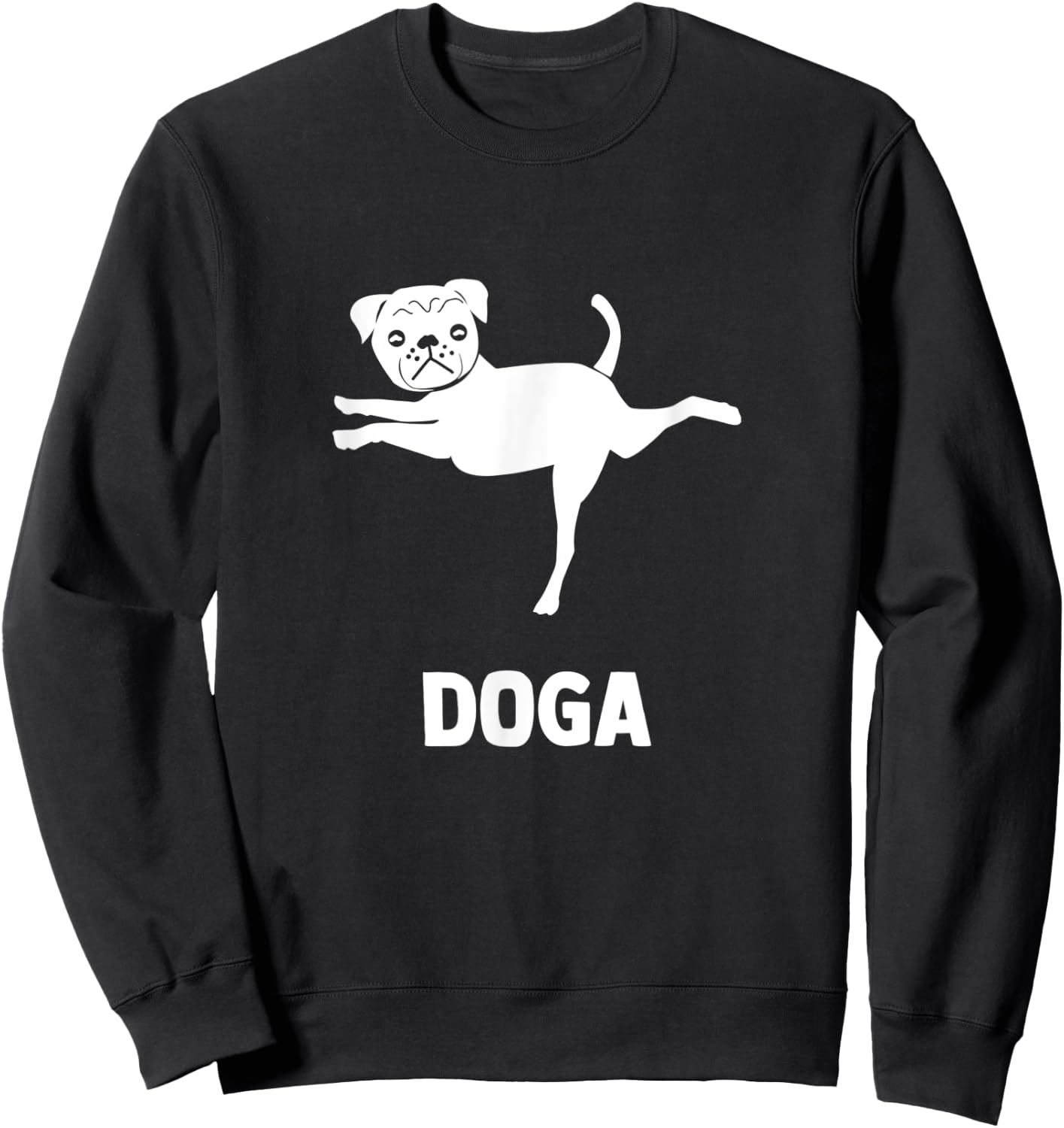 Best Dog & Yoga is DOGA Funny Gift Women Sweatshirt - Sweatshirt | Black