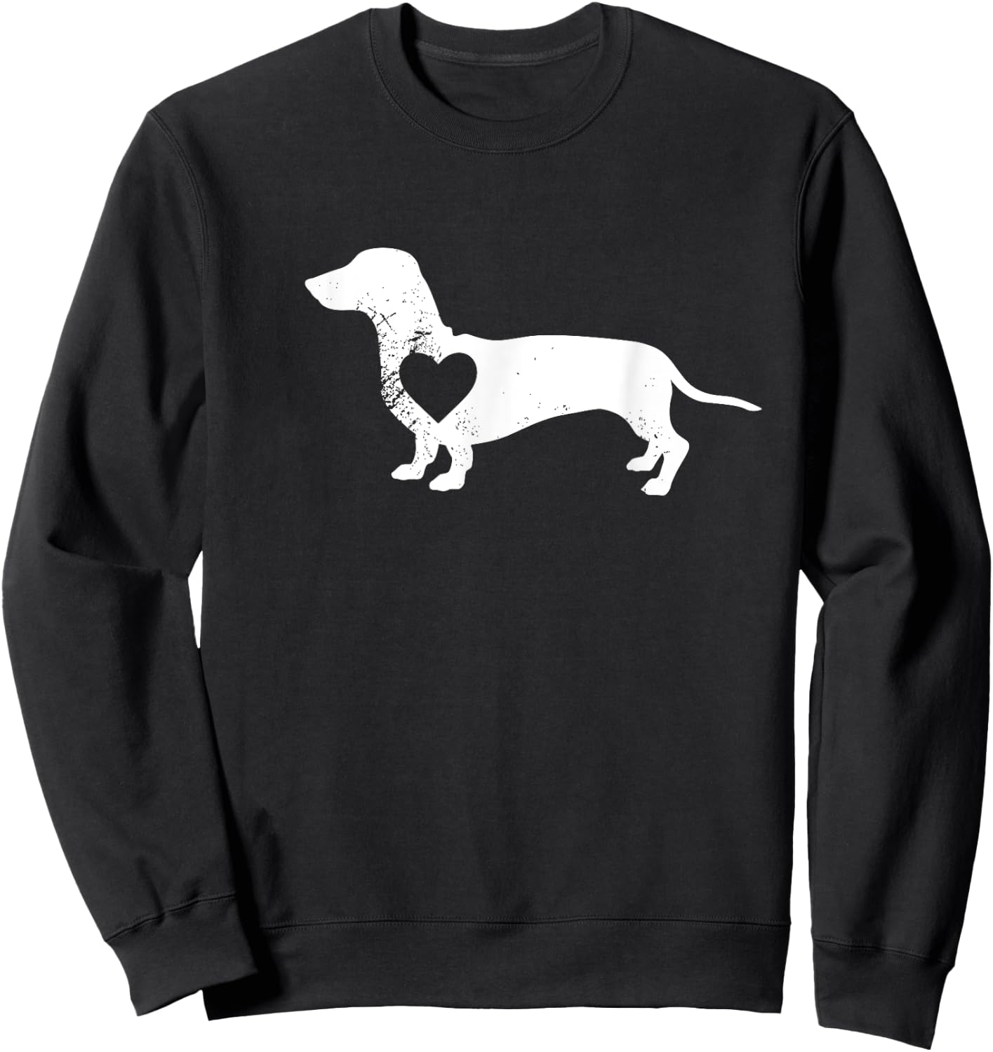 Dachshund Silhouette with Heart - Dog Lover Design Women Kids Sweatshirt - Sweatshirt | Black