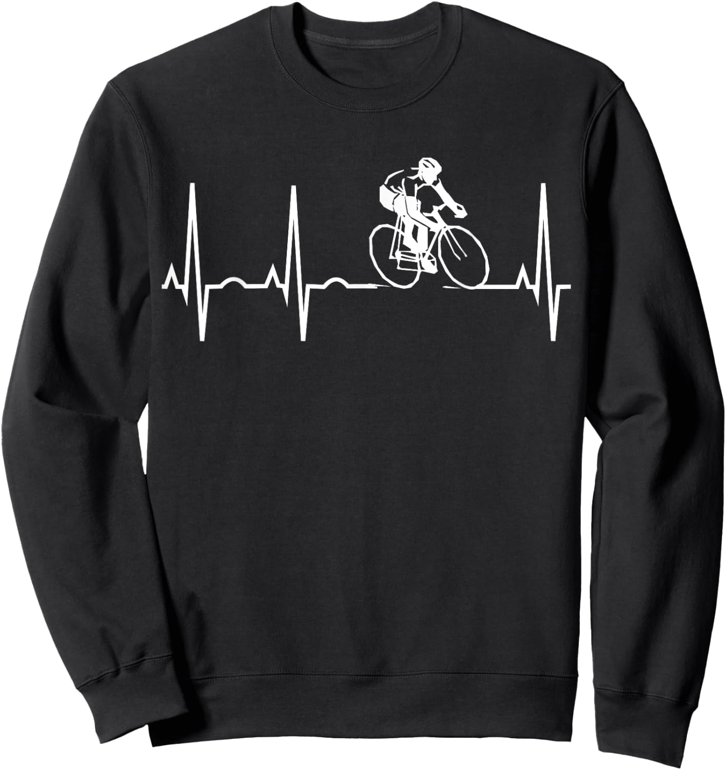 Cycling Heartbeat Shirt I Love Cycling for Bicyclers Sweatshirt - Sweatshirt | Black