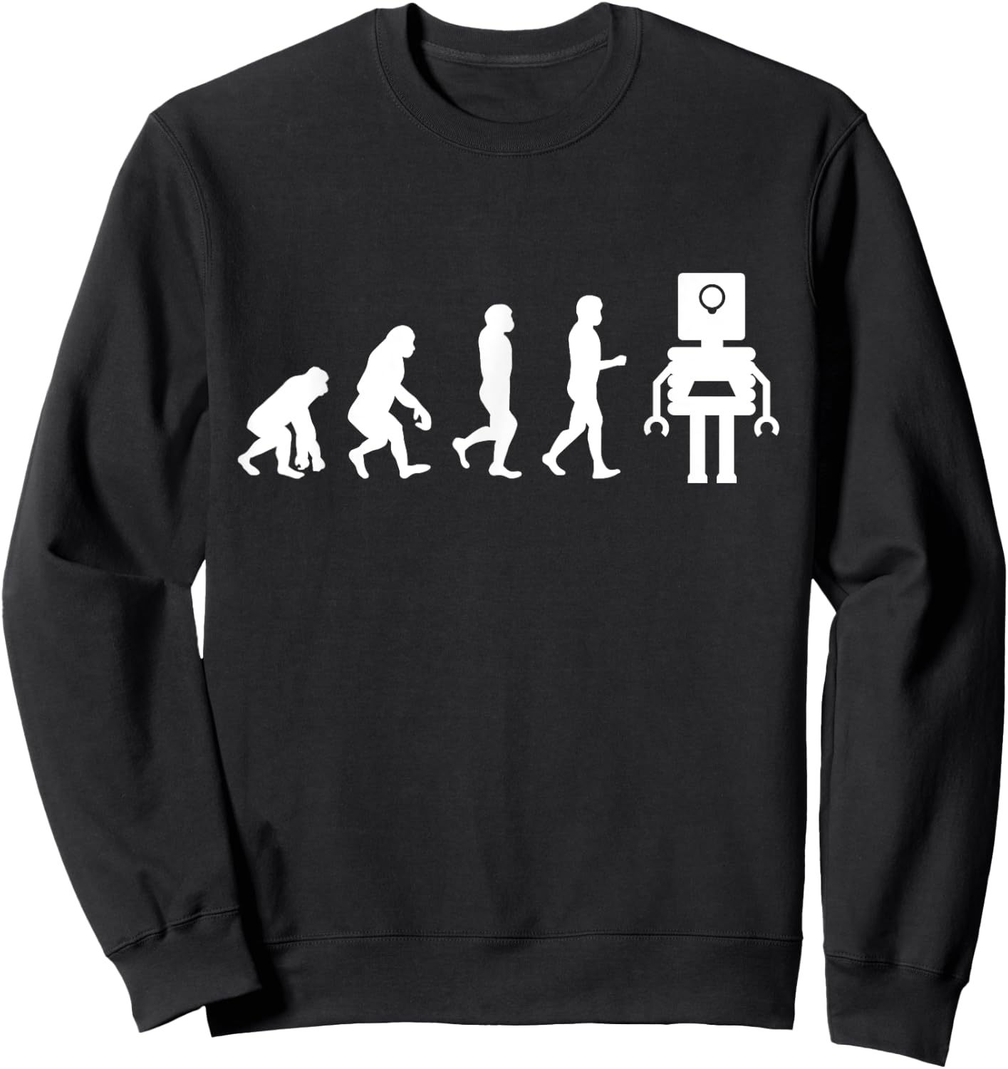 Funny Robotic Machine Learning AI Evolution Robot Sweatshirt - Sweatshirt | Black