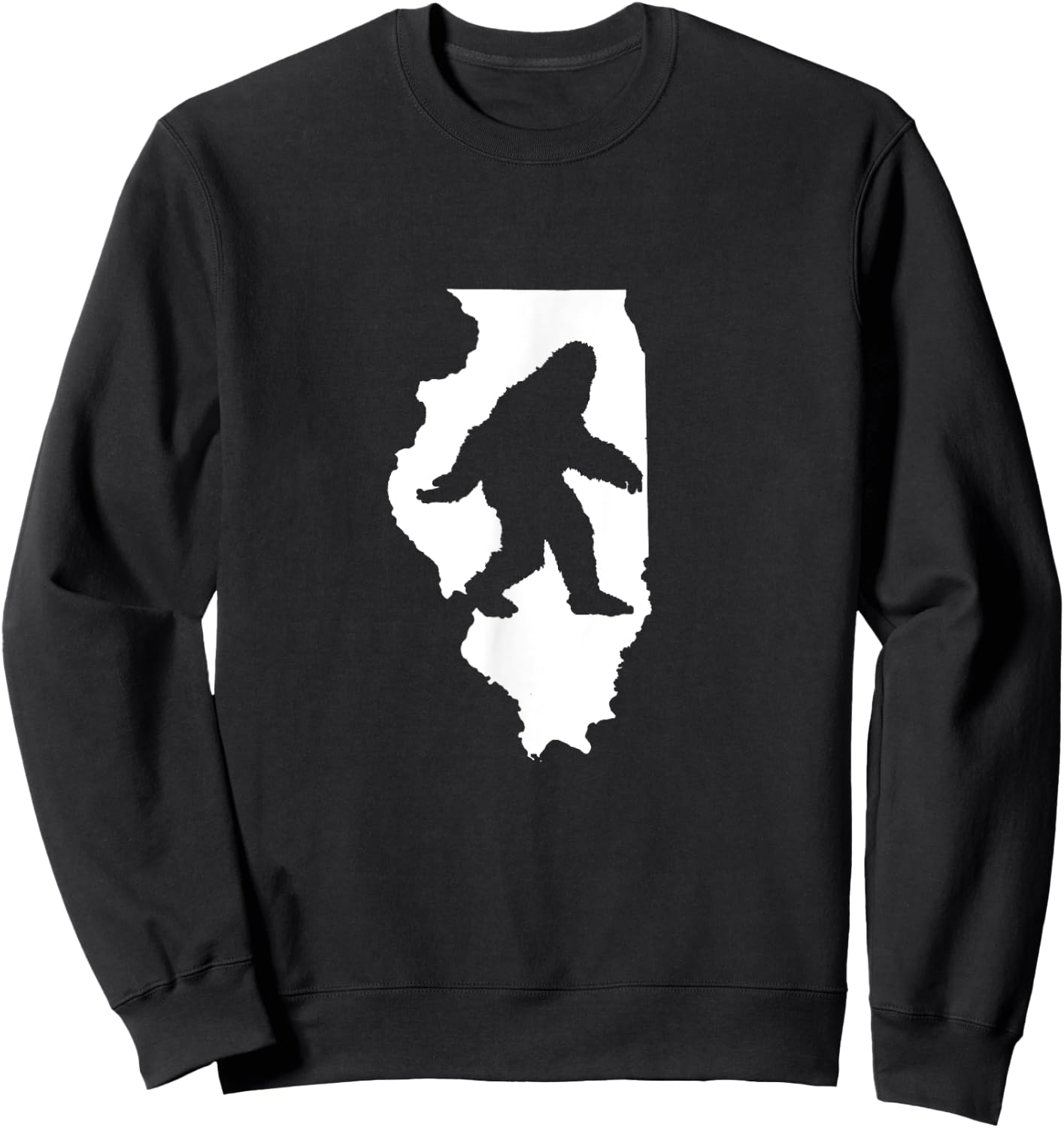 Illinois Bigfoot Sasquatch Sweatshirt - Sweatshirt | Black