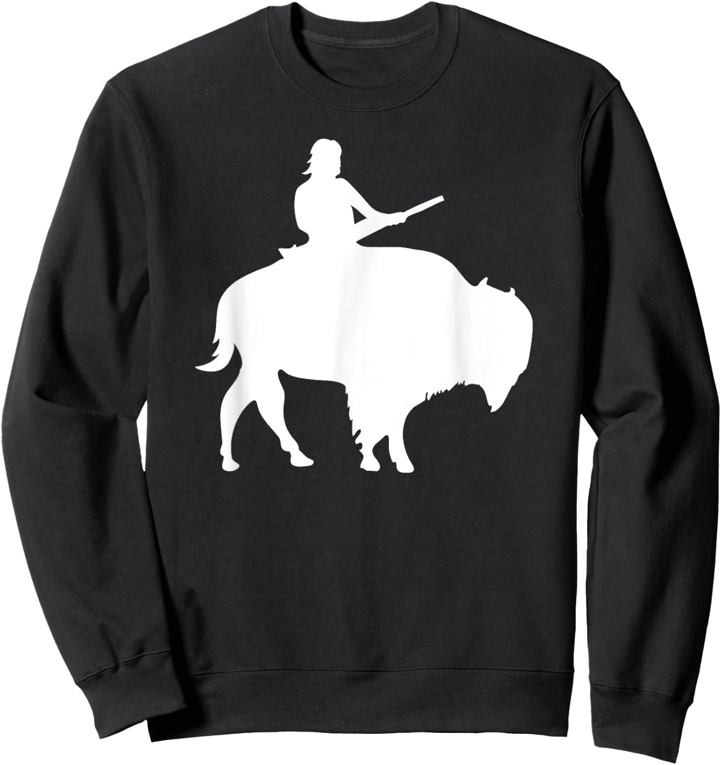 Guy on a Buffalo Silhouette Sweatshirt - Sweatshirt | Black