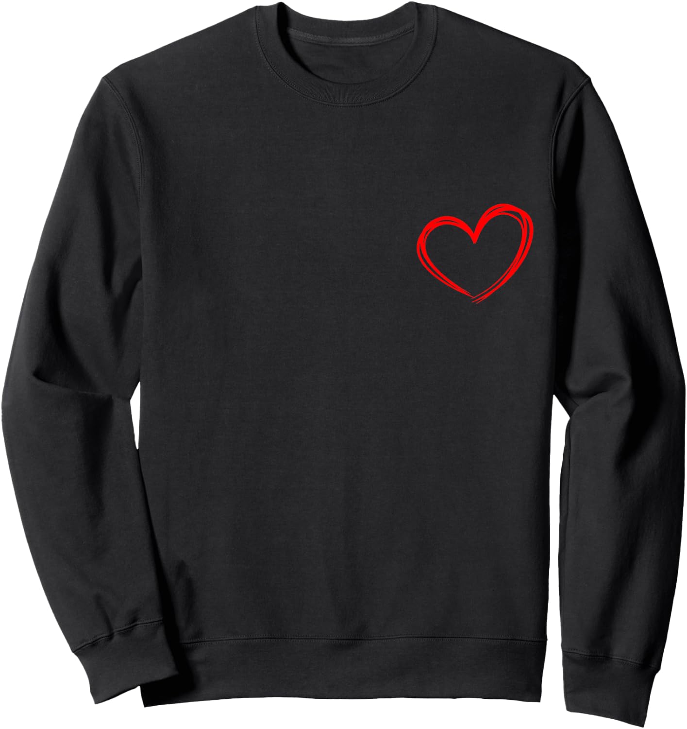 Red Heart Cool Love Heart Graphic Valentines Day Men Women Sweatshirt - Sweatshirt | Black