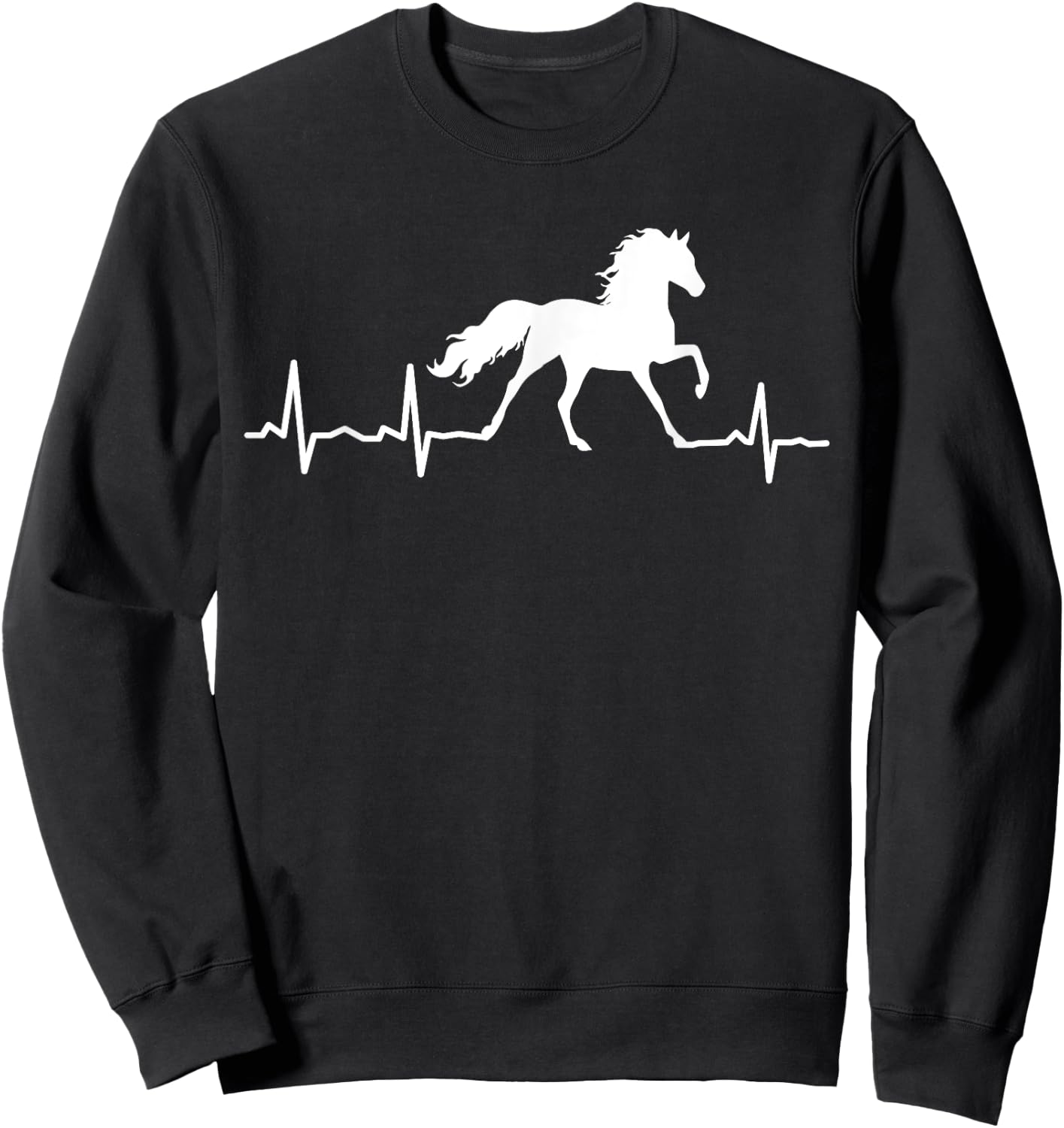 Horse Heartbeat For Horse Riding Lovers Sweatshirt - Sweatshirt | Black