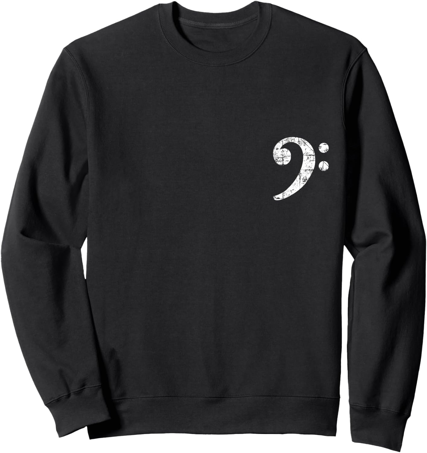 Bass Clef (Vintage White / Left) Bass Players Sweatshirt - Sweatshirt | Black