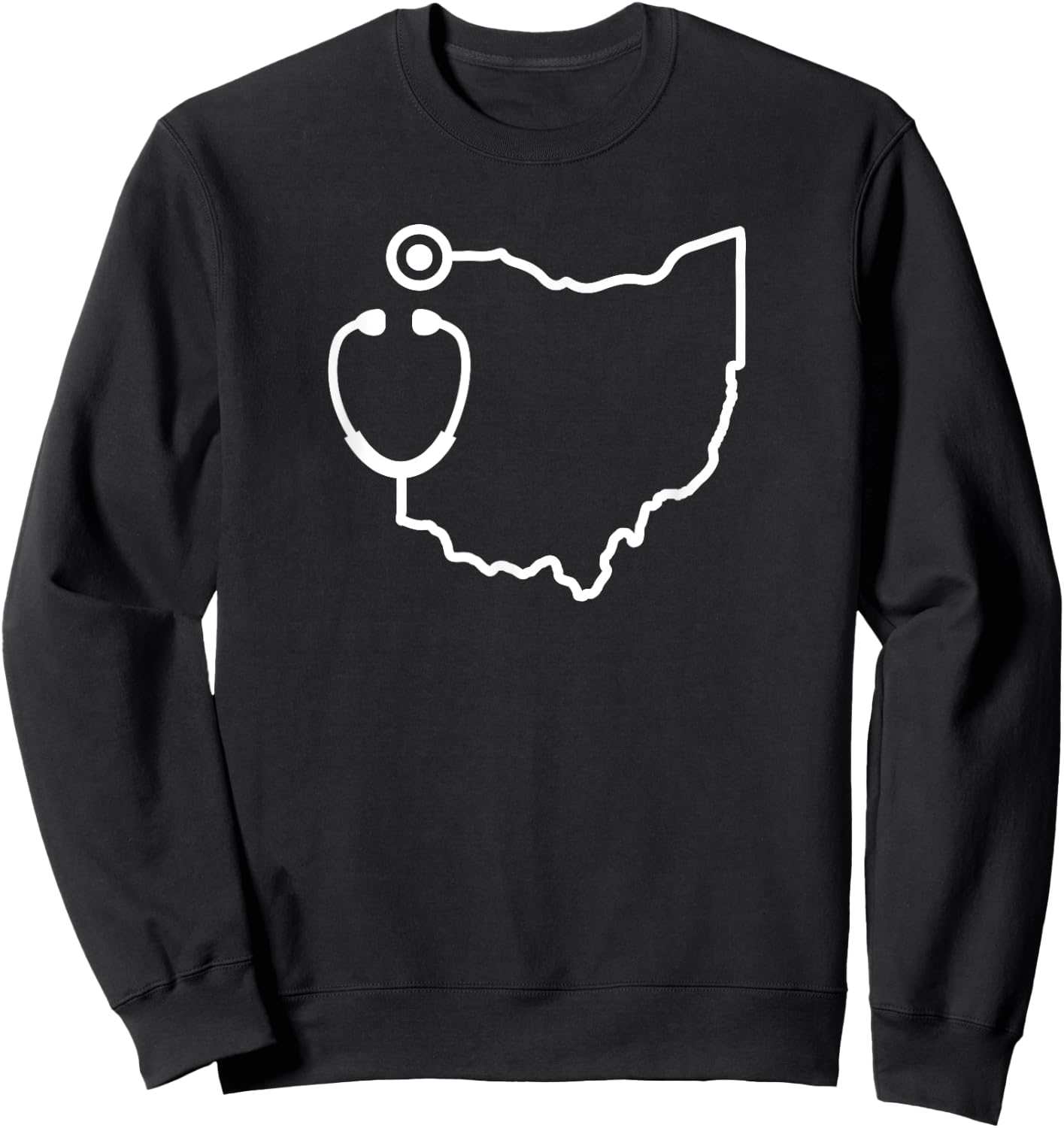 Ohio Stethoscope Medical Professional State Shape Sweatshirt - Sweatshirt | Black