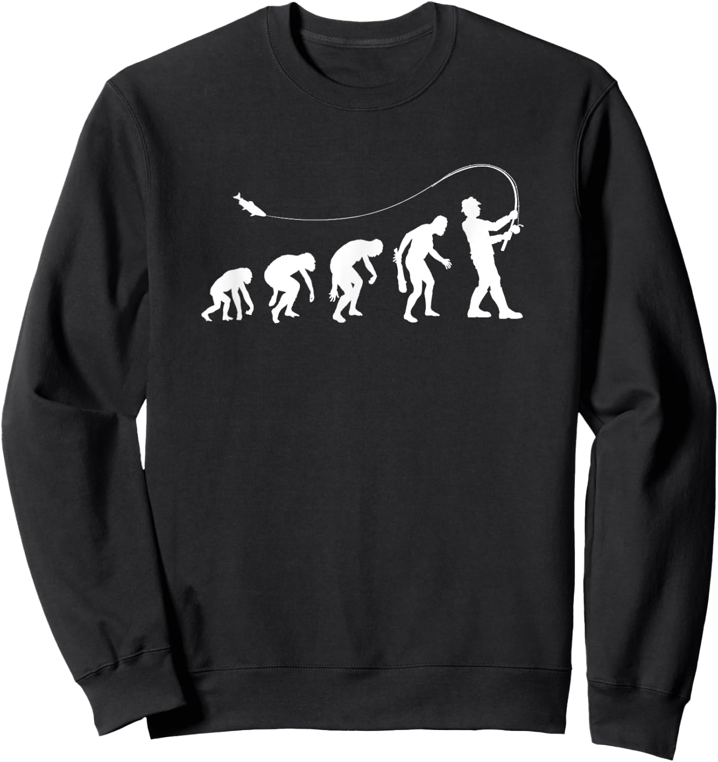 Fly Fishing Evolution Of a Fishing Man Fisherman Sweatshirt - Sweatshirt | Black