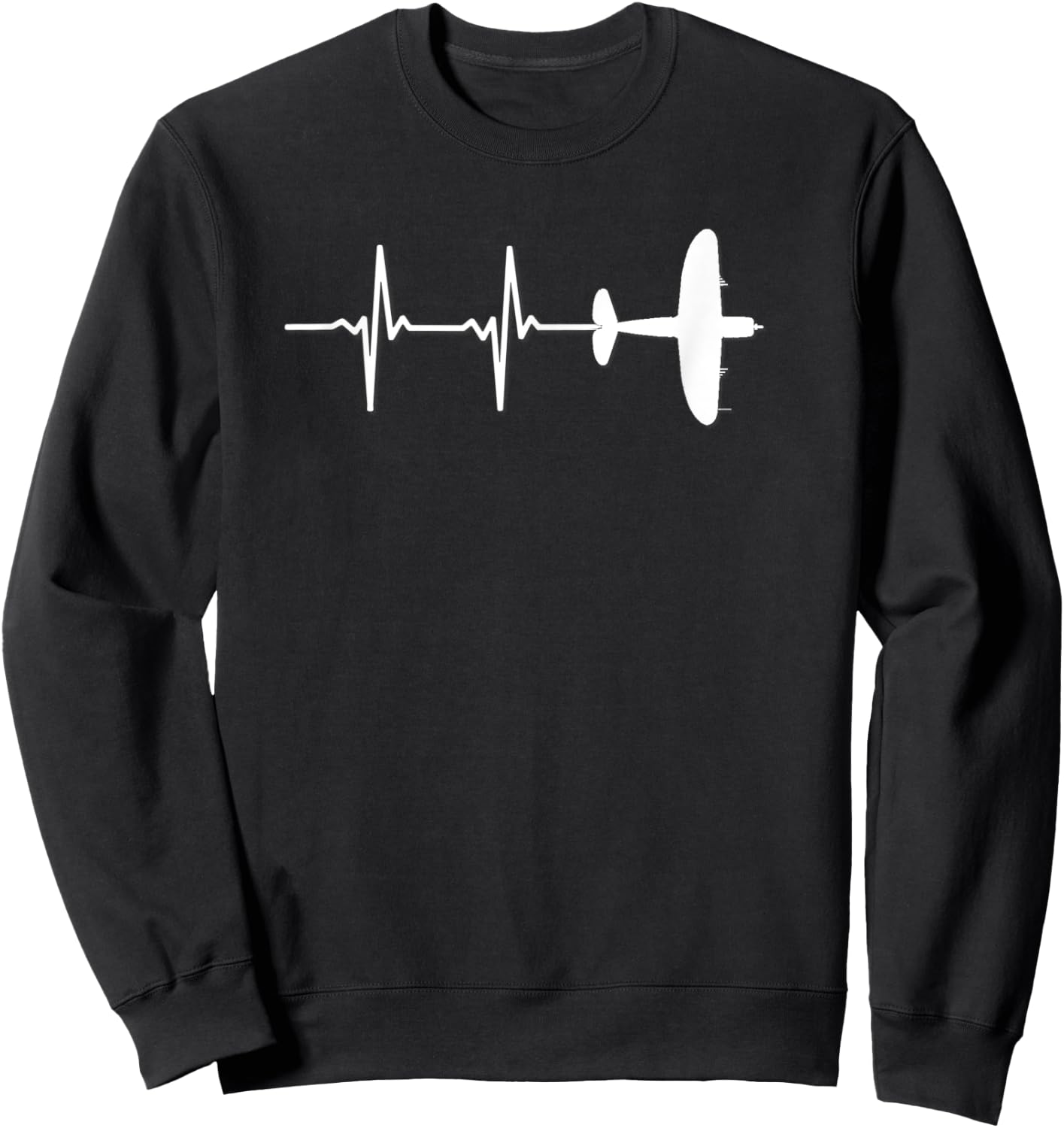 EKG Warbird P-47 Thunderbolt Fighter Airplane Sweatshirt - Sweatshirt | Black