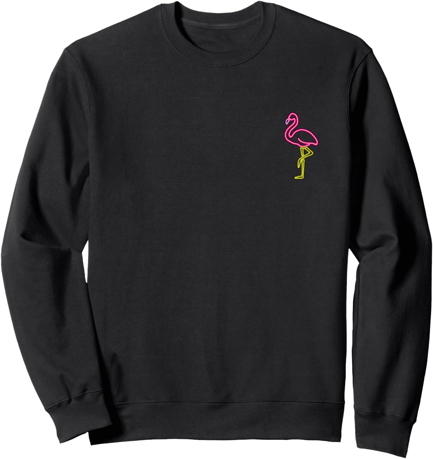 Pink Flamingo sign Pocket Logo Bird Lover shirt Sweatshirt - Sweatshirt | Black