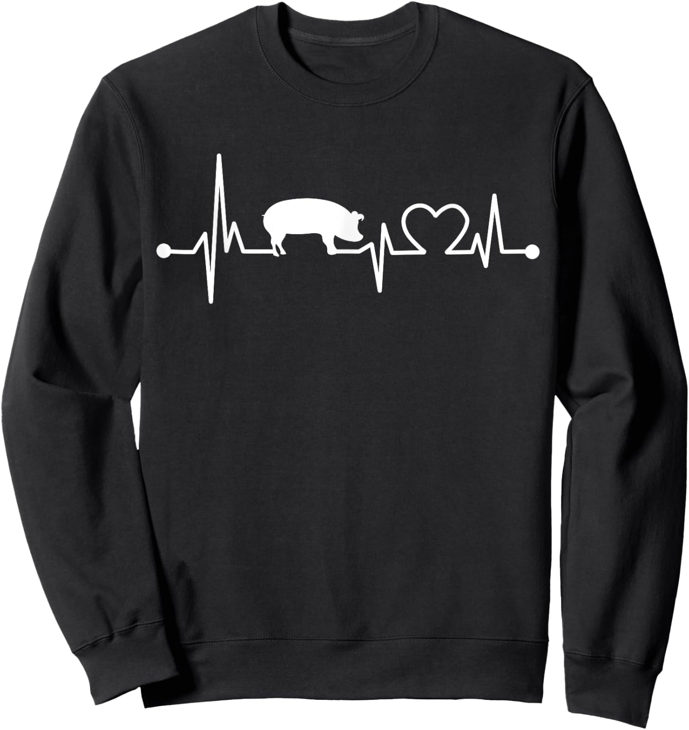 I Love My Pig Heart Valve EKG Heartbeat Funny Gift Sweatshirt - Sweatshirt | Black