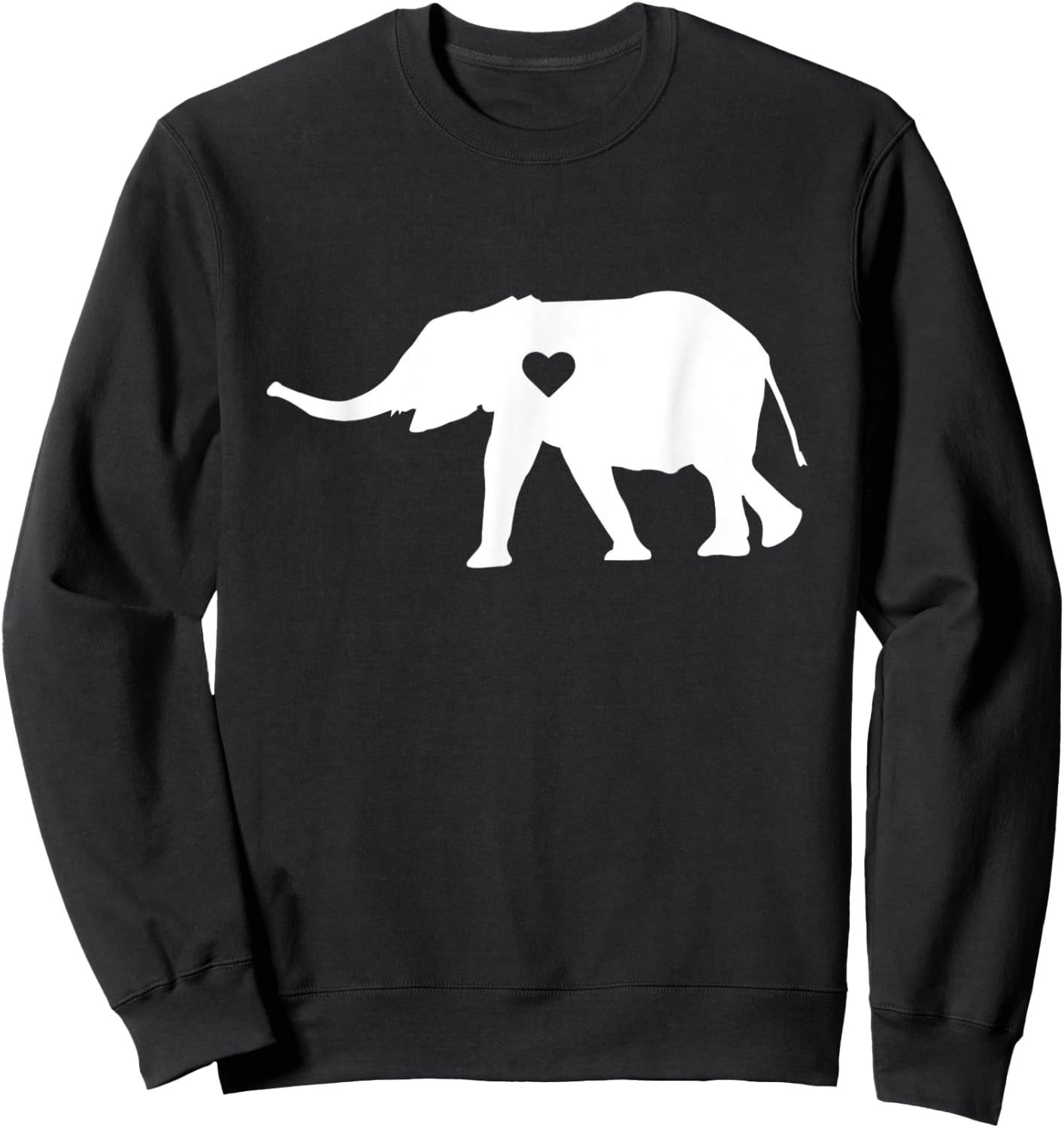 Love Heart Elephant Silhouette Gift Sweatshirt - Sweatshirt | Black