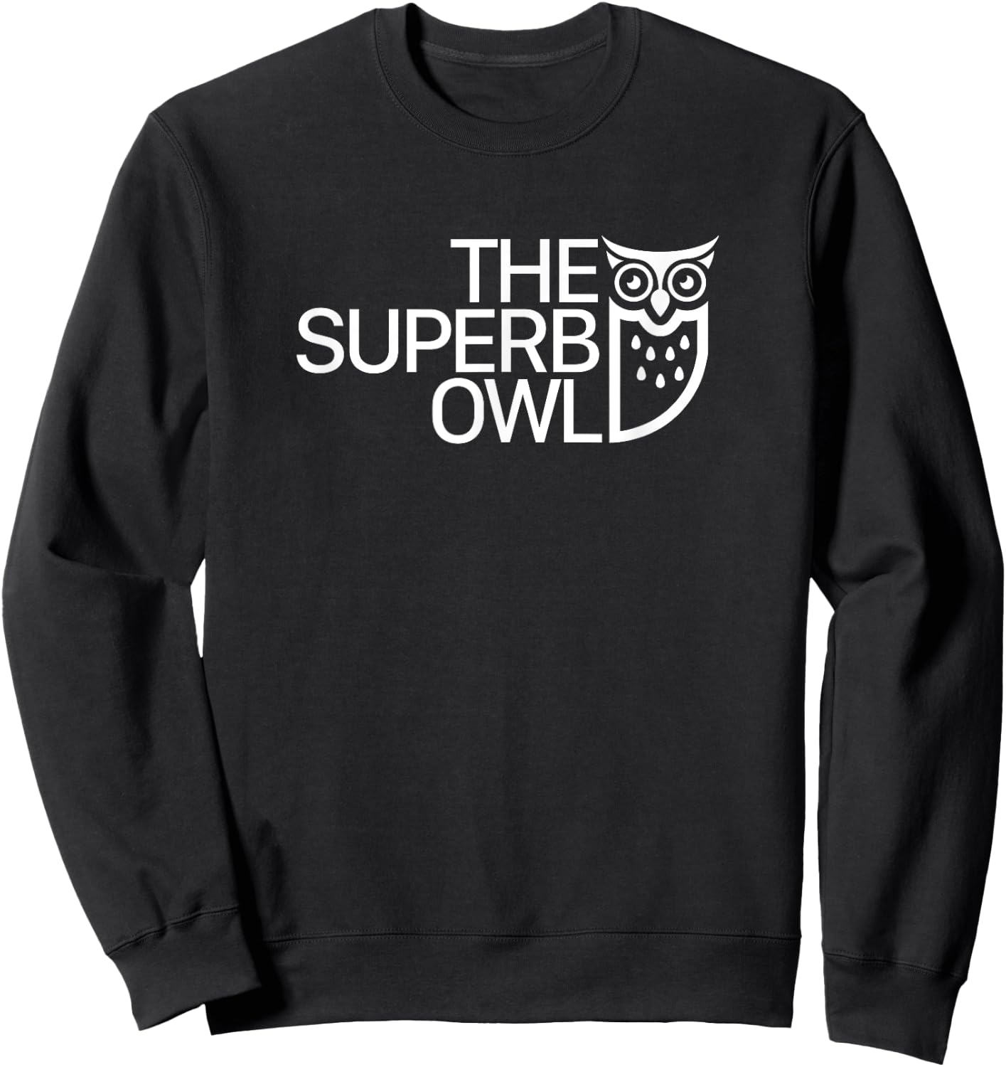 The Superb Owl Apparel - Owl Bird - -Adults, Kids - Black - Small - Short Sleeve Sweatshirt - Sweatshirt | Black