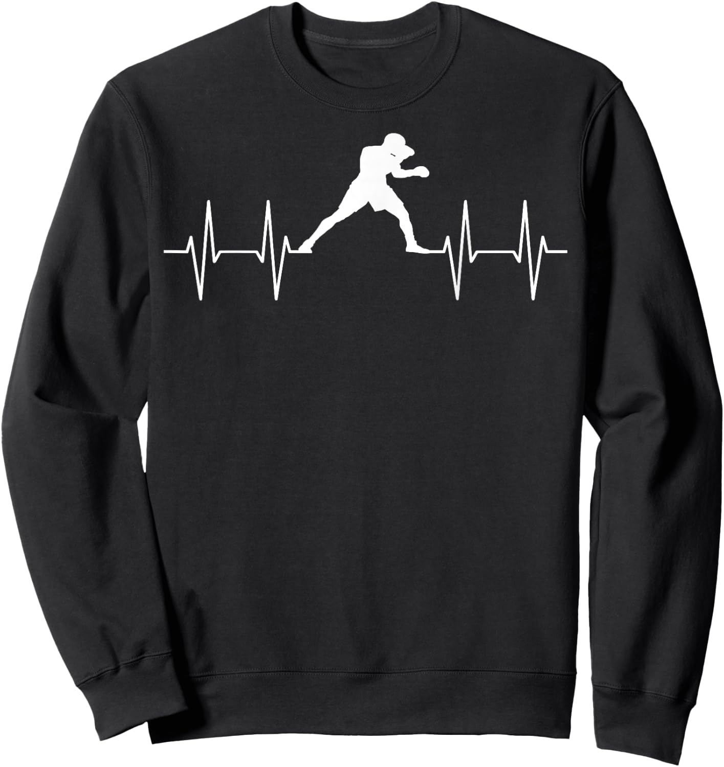 Heartbeat Boxing Funny Boxer Gift Graphic Sweatshirt - Sweatshirt | Black